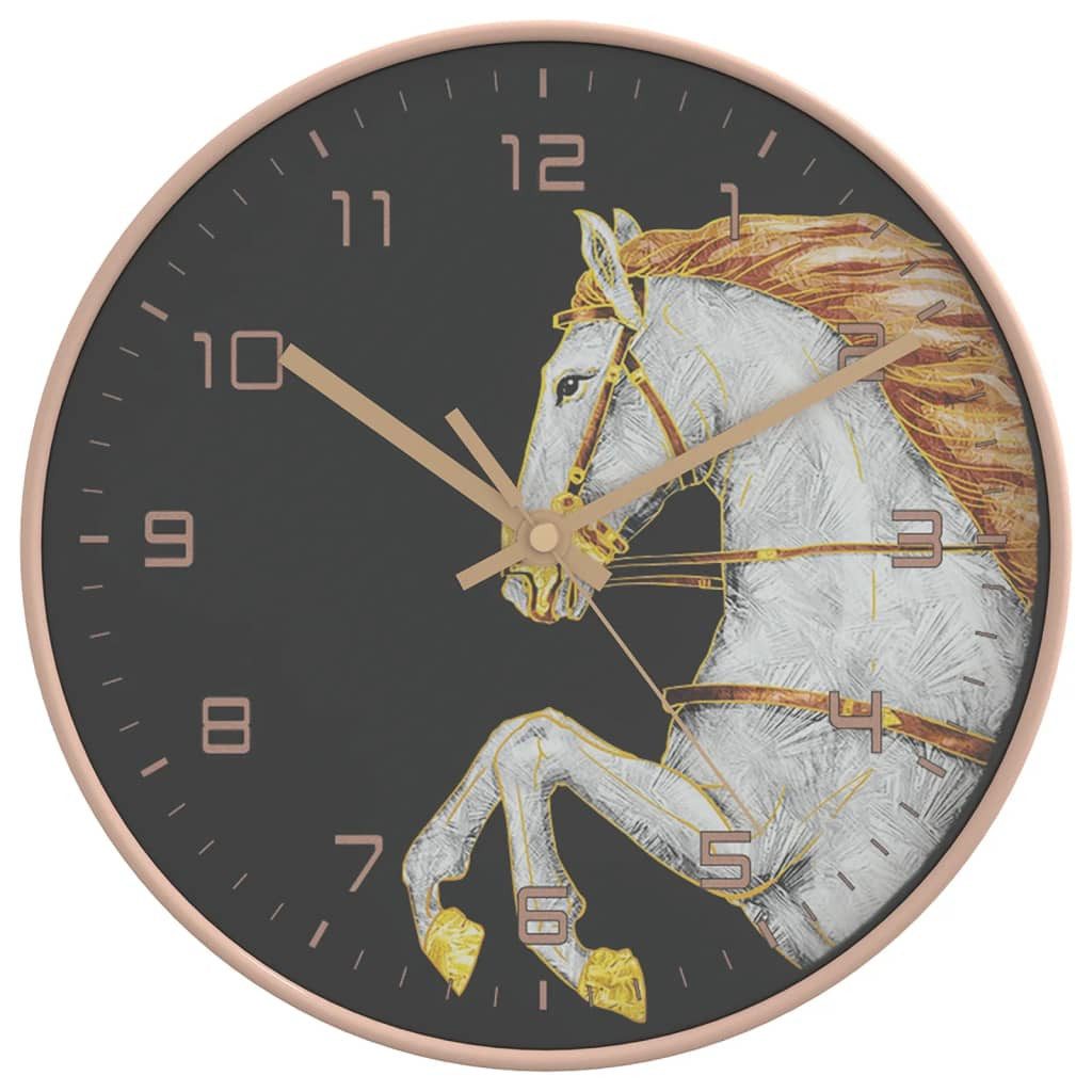 vidaXL Wanduhr Wanduhr Golden und Weiß Ø29,5 cm Polystyren und Glas
