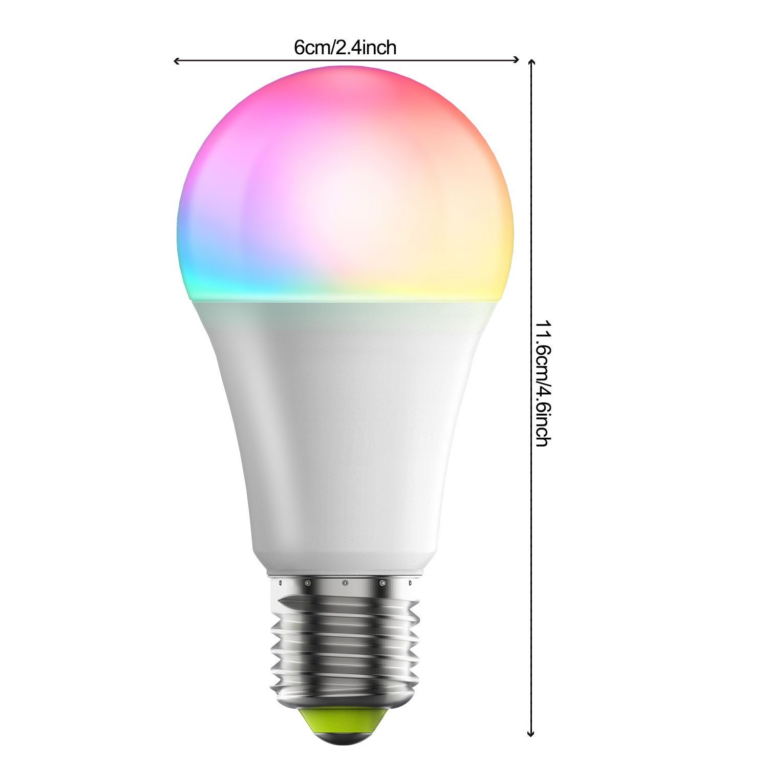Dimmbar LED 1 2700K-6500K App RGBCW E27 Schlafzimmer Glühbirnen, LED-Leuchtmittel Farbige Sunicol Bluetooth St., 10W Lampe Wohnzimmer für