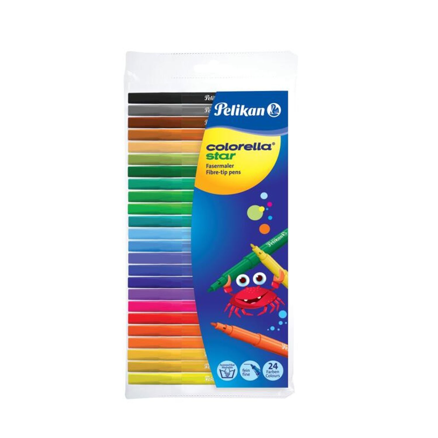 Colorella Filzstift Büro Faserstifte Pelikan 10x Farben Zeichnen Pelikan Filzmaler 24er