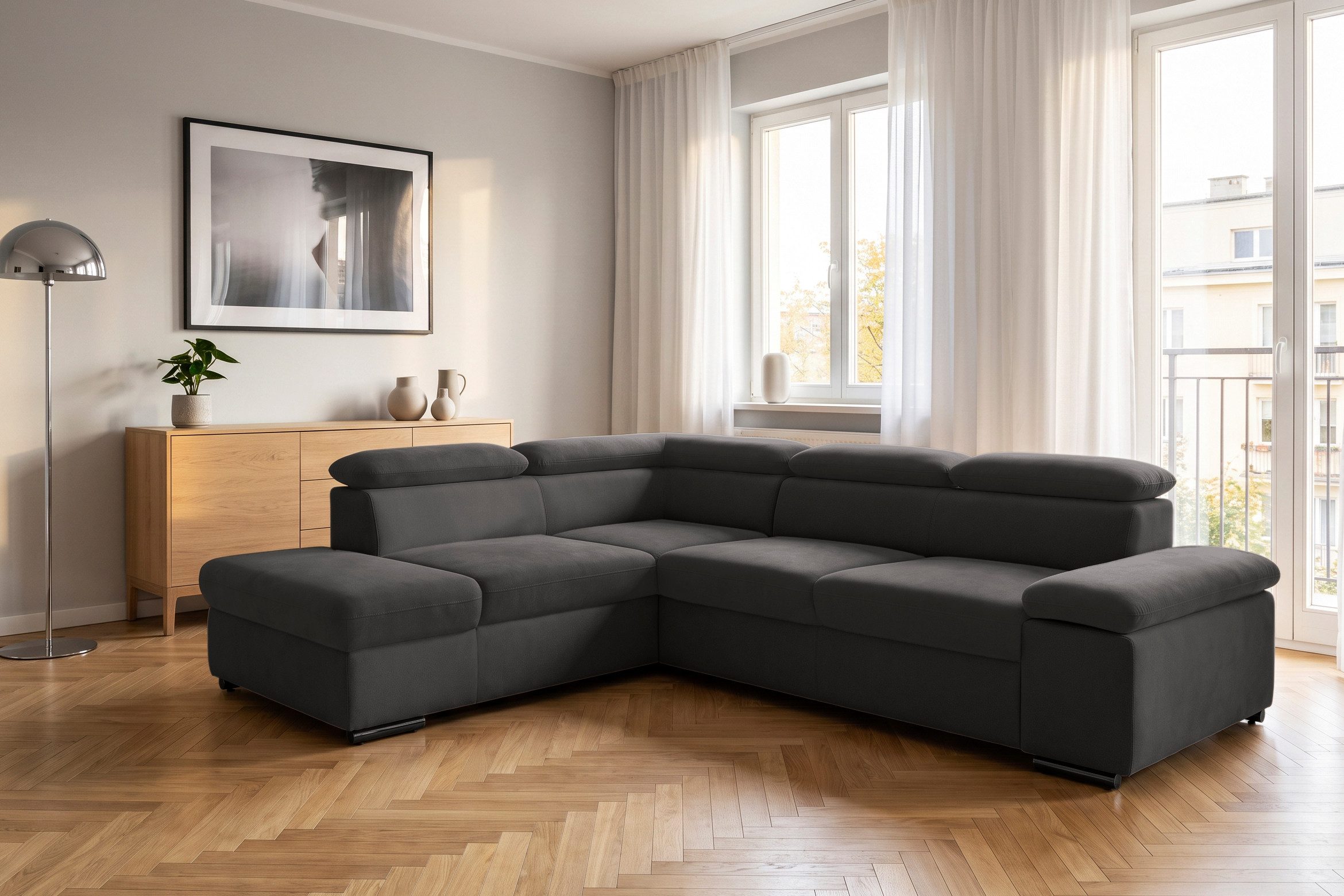 sit&more Ecksofa Valantine L-Form, B: 272 cm, Armteilverstellung, Kopfteilverstellung, optional Schlaffunktion, Komfortsofa, modern