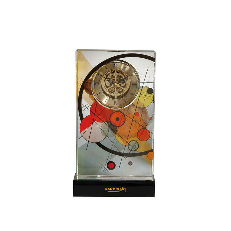 Goebel Tischuhr Standuhr Uhr Wassily Kandinsky - Kreise im Kreis, Kristallglas 22cm