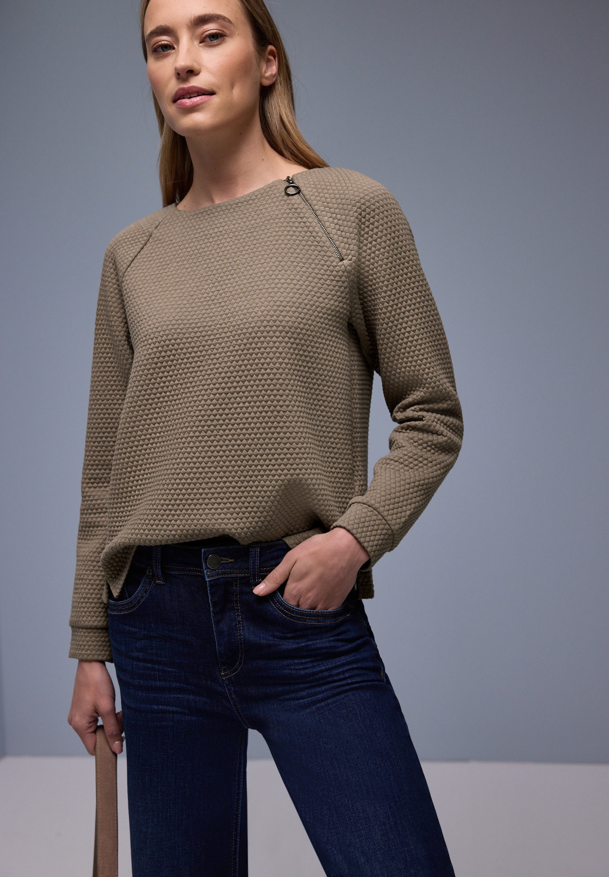 STREET ONE Langarmshirt mit U-Boot-Ausschnitt