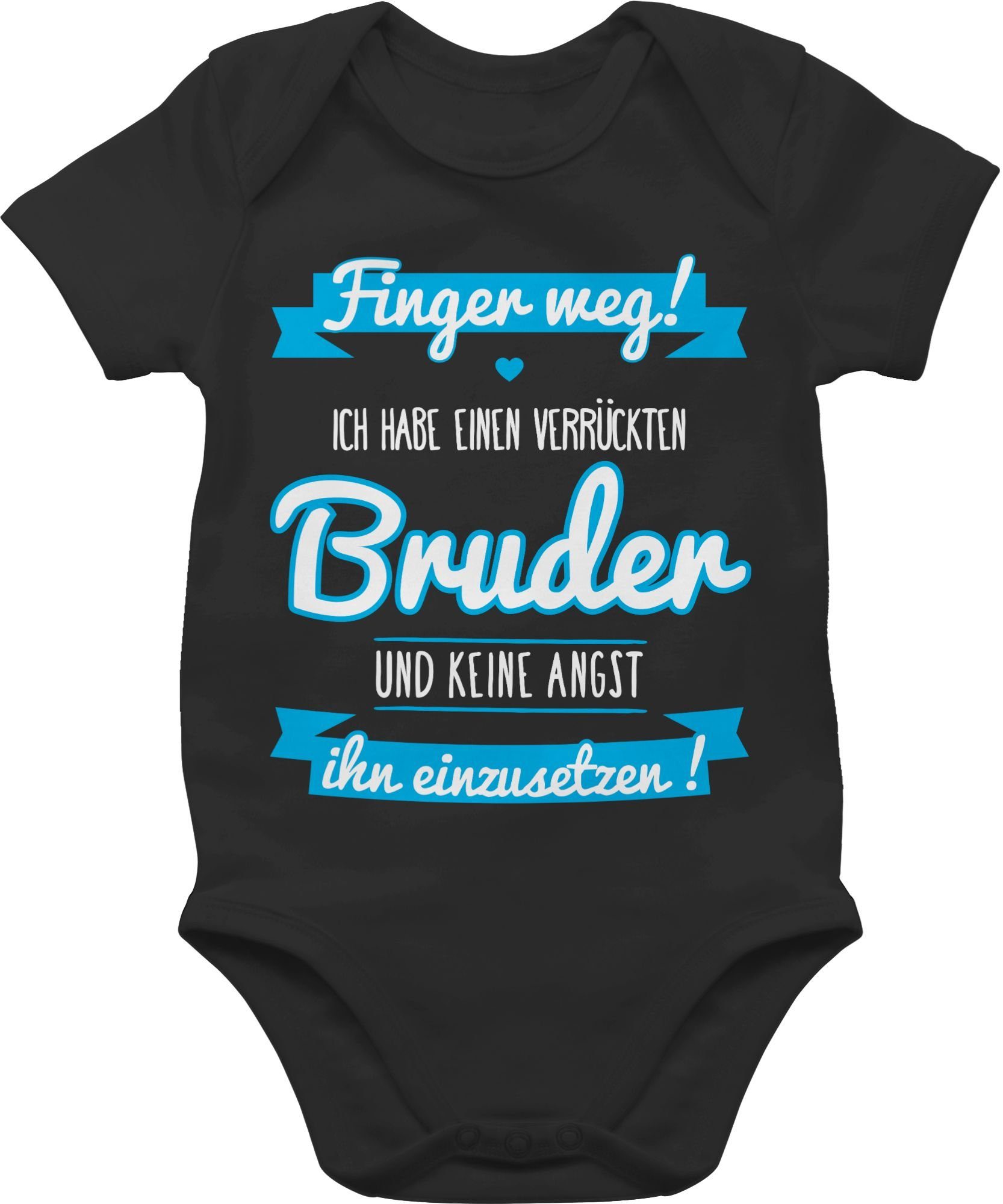 Shirtracer Shirtbody Ich habe einen verrückten Bruder blau Sprüche Baby