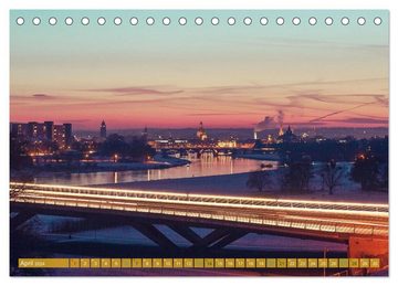 CALVENDO Wandkalender Romantisches Dresden im Winter (Tischkalender 2024 DIN A5 quer)