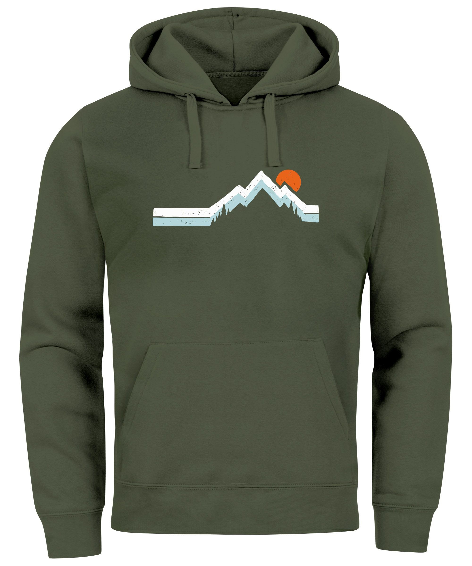Neverless Hoodie Hoodie Herren Berg Wandern Natur Outdoor Aufdruck Print Fashion
