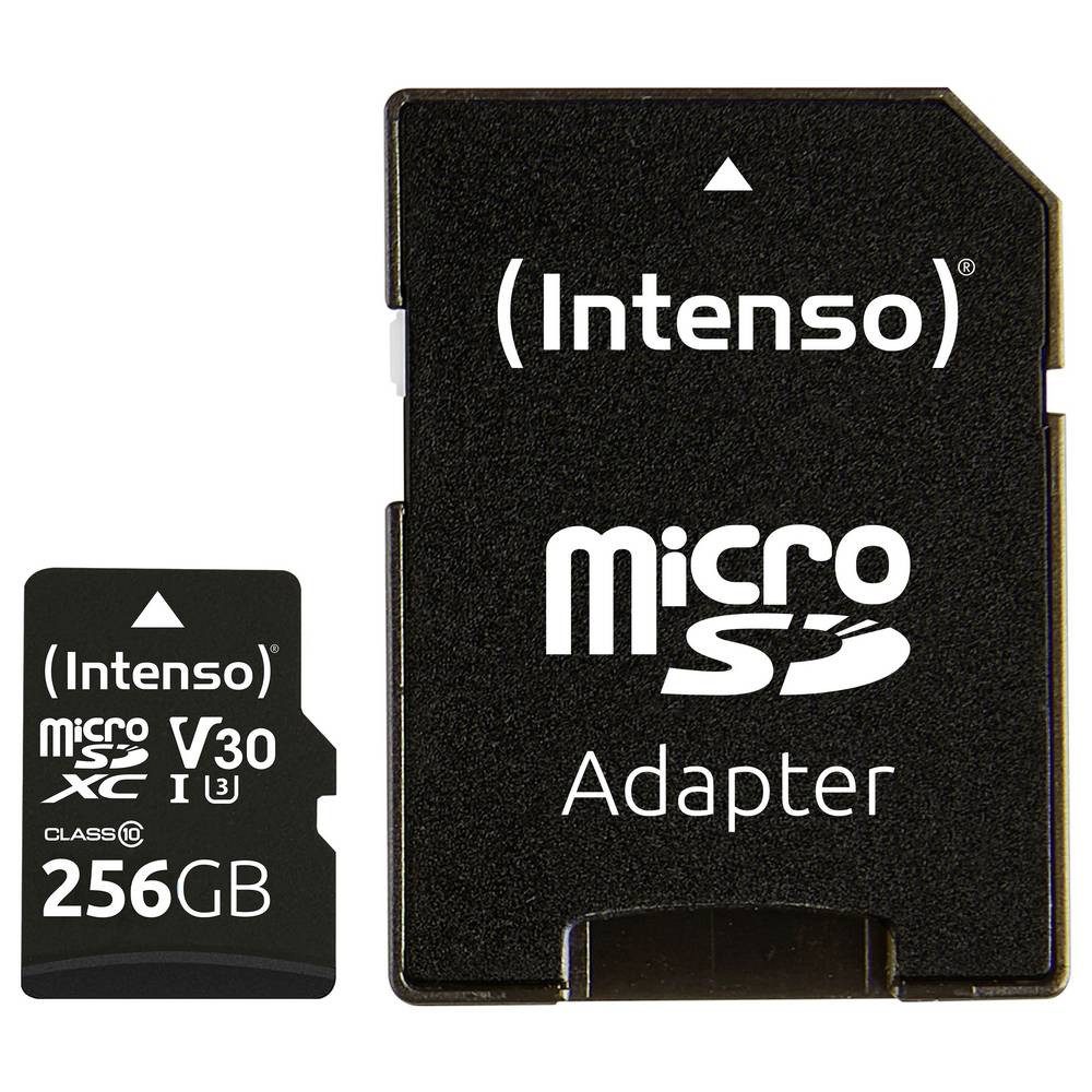 Intenso Professional miniSDXC-Karte Retail 256 GB Class 10, UHS-I U3, v30 Speicherkarte (Wasserfest, Temperaturbeständig)