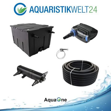 Aquaone Teichfilter AquaOne Teich Filteranlage Set Nr.74 CBF 550 Kammerfilter 20W Eco Teichpumpe Teichgröße bis 60000l Teichschlauch UV Klärer