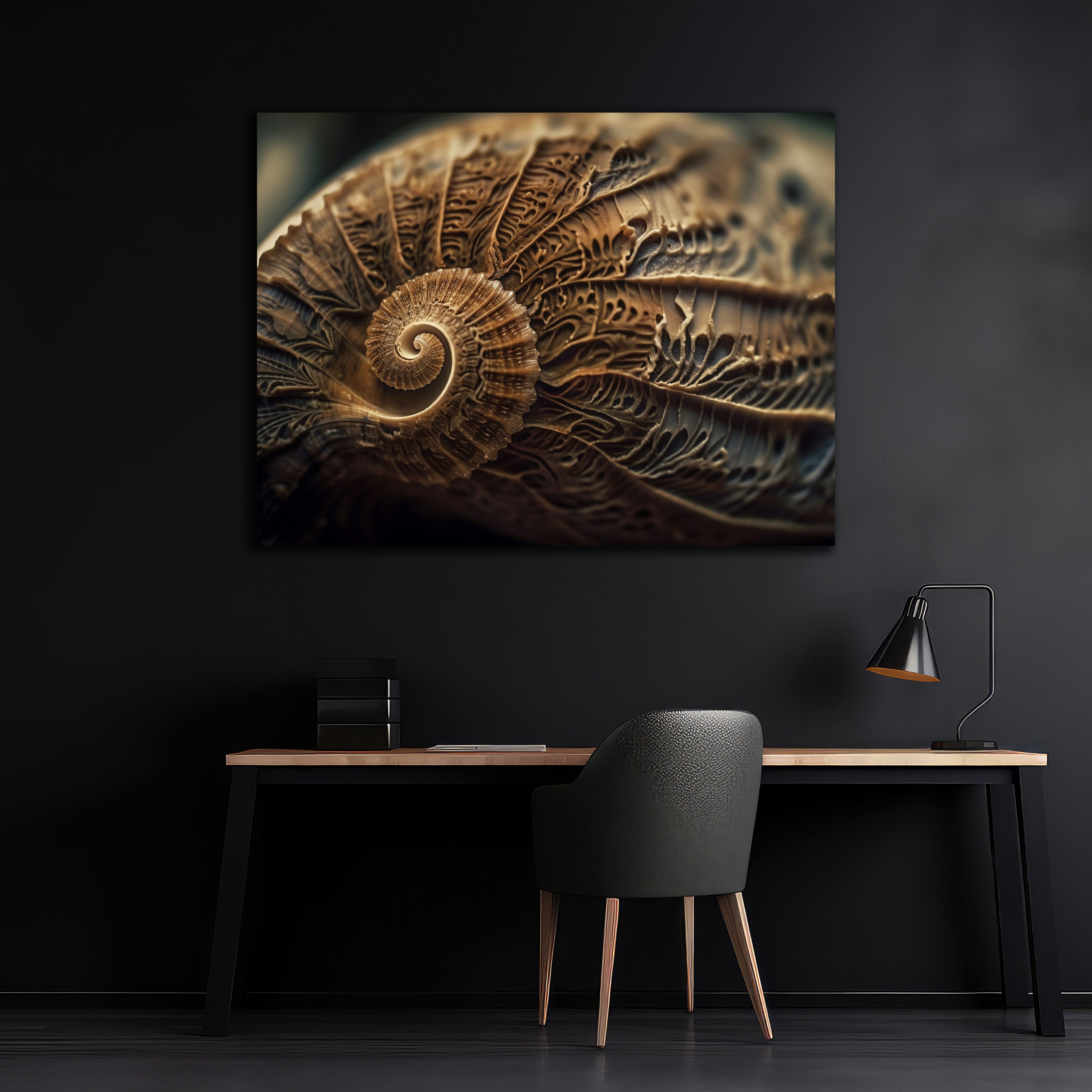 DARO Design Leinwandbild Modern Abstrakt Wandbilder XXL Wandbild Wand Deko Leinwand Bilder, (Schneckenhaus - Bild groß Wohnzimmer Schlafzimmer Küche Esszimmer Einteilig Querformat Fotodruck Leinwände Wanddeko Abstrakte Kunst Boho), 30x20cm