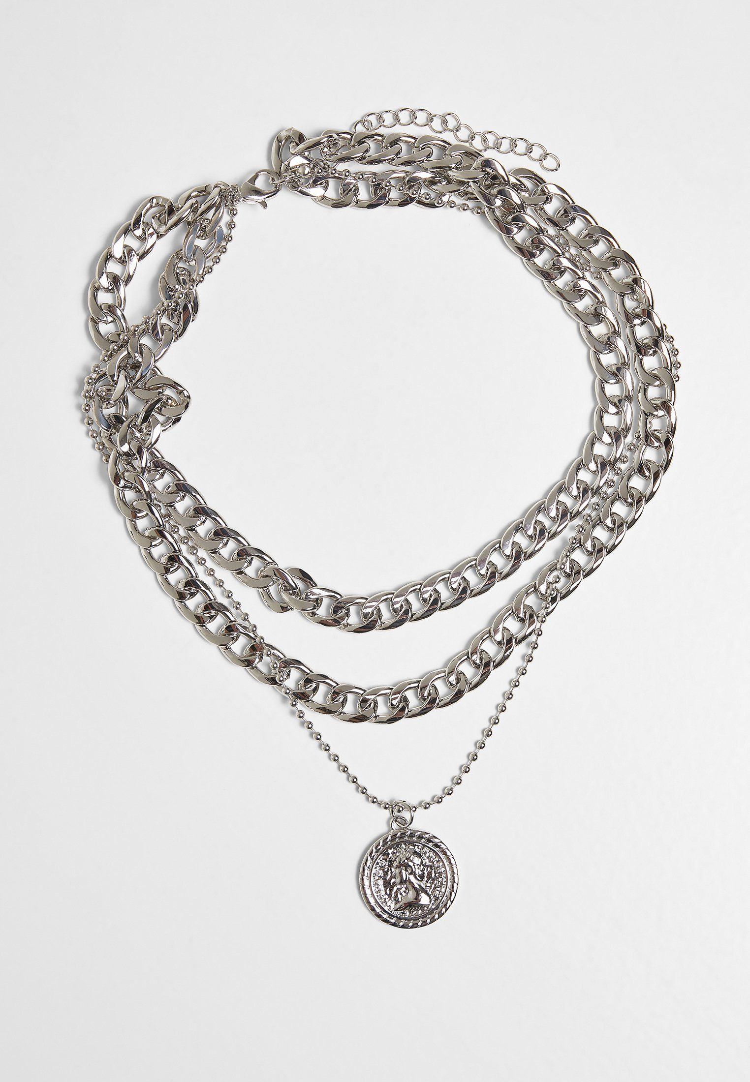 Short Accessoires Necklace Layering silver URBAN CLASSICS Edelstahlkette