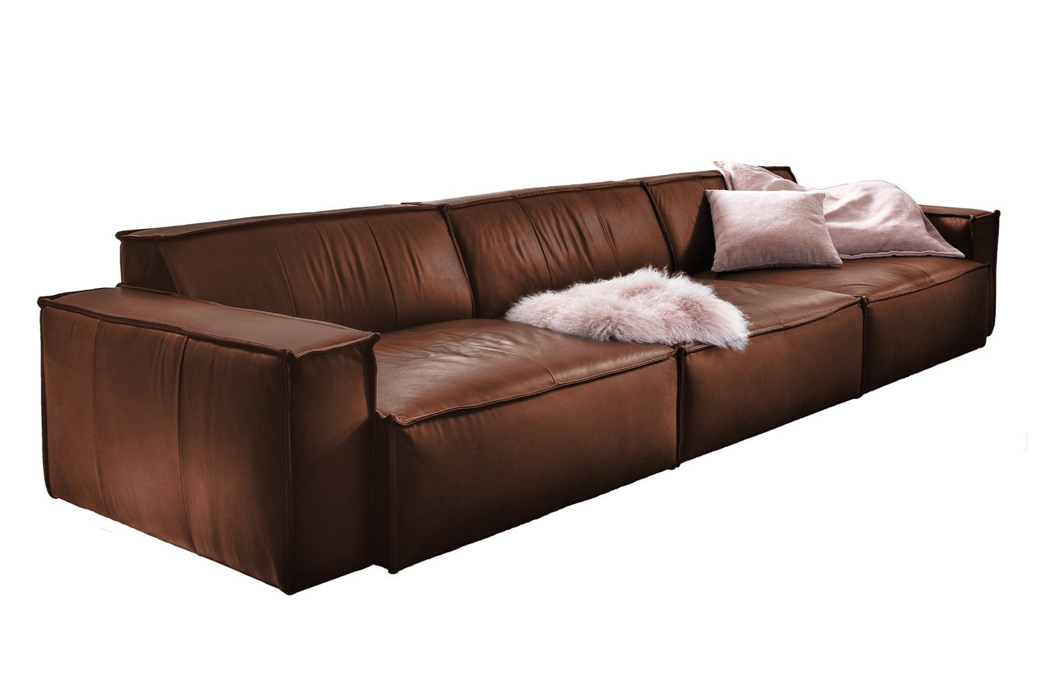 KAWOLA Riesensofa Farben Leder verschiedene Sofa braun SAMU,