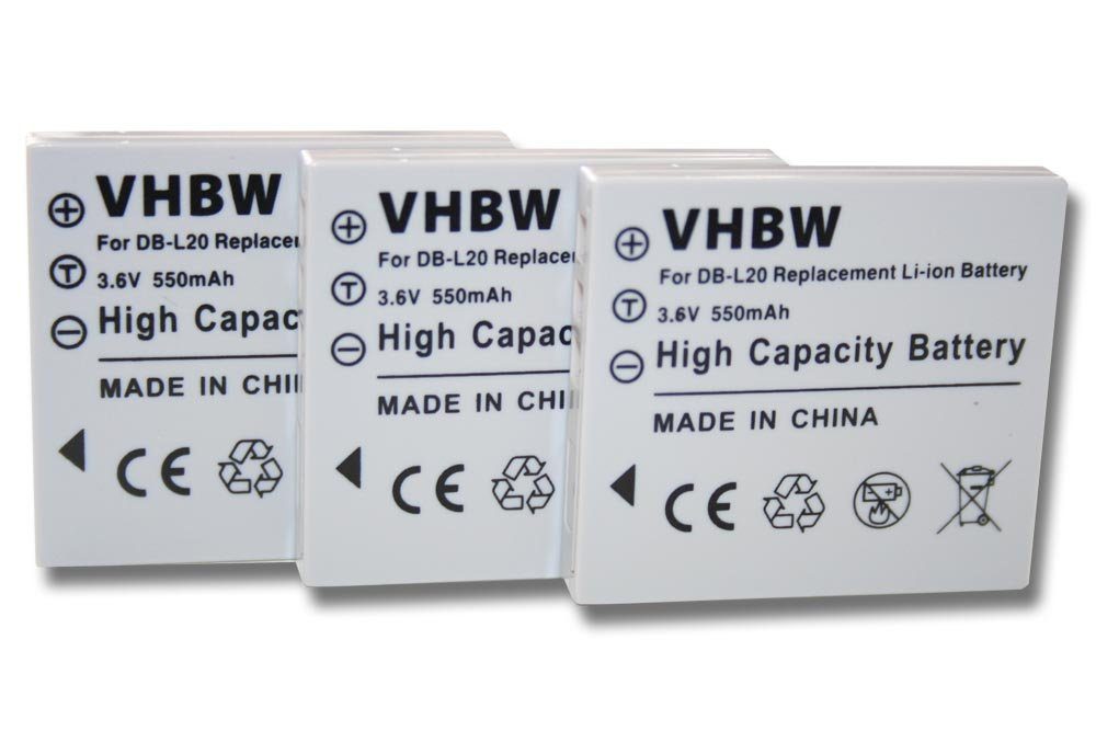 vhbw passend für Sanyo DMX-C1, Xacti 550 mAh DSC-C5, DSC-C4, Kamera-Akku DMX-CA65, DSC-E6