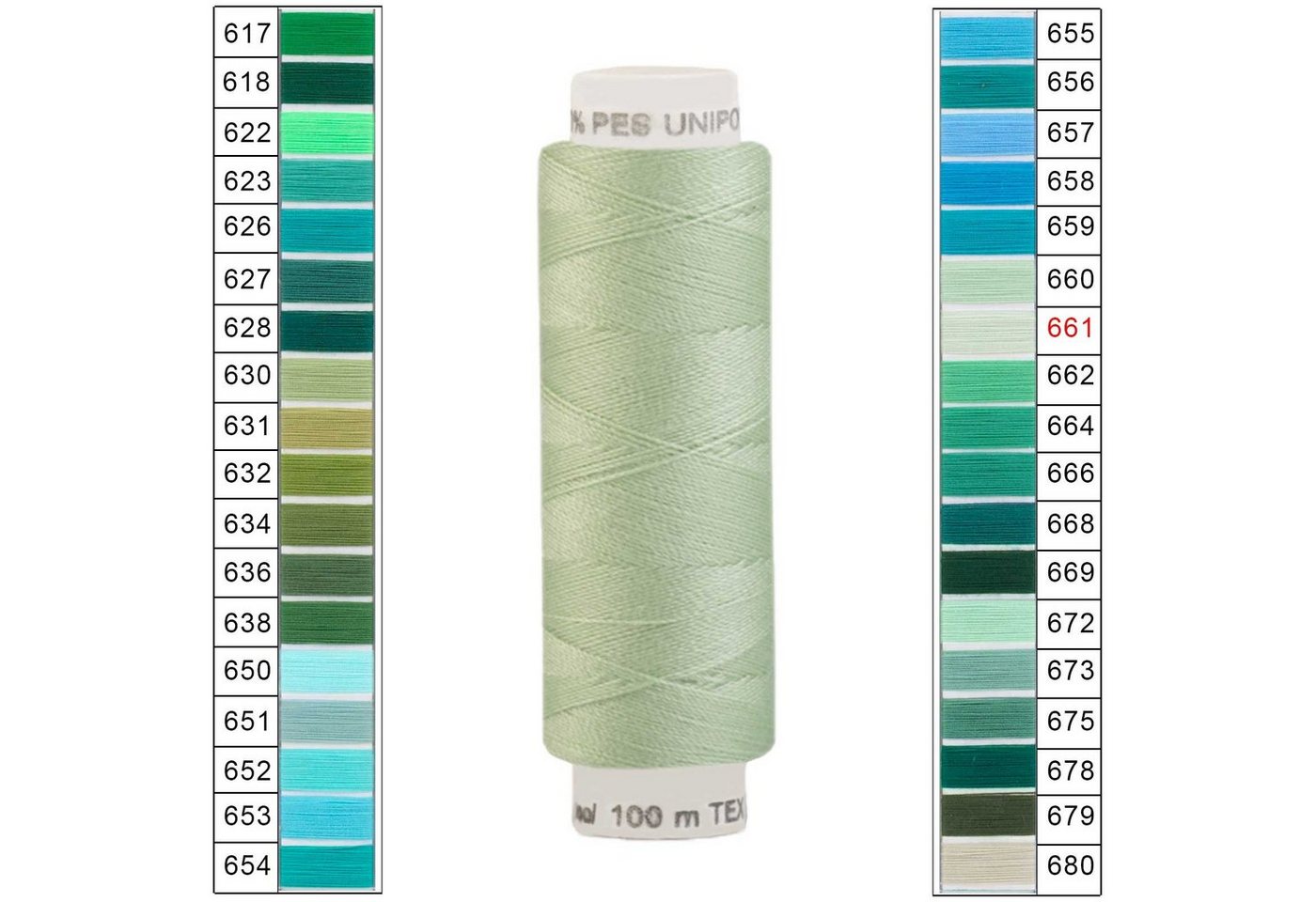 Thumbnail - maDDma Nähgarn 100m Unipoly 120 TEX14x2 4v6 Farbwahl Nähgarn, 100 m, 661
