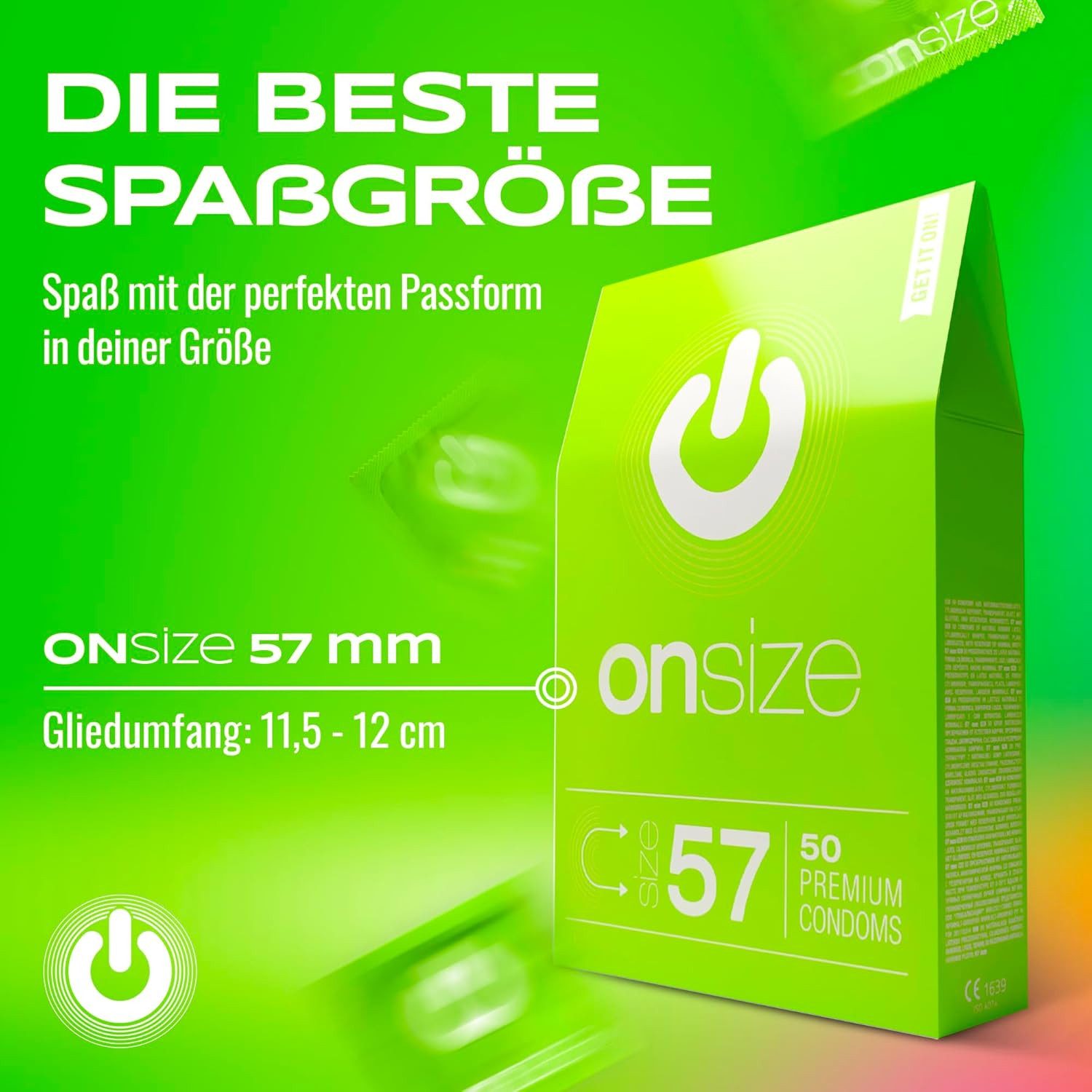 ON Condoms Kondome ONsize verschiedene Größen, perfekte Passform, Moderne Marke, faires Kondom