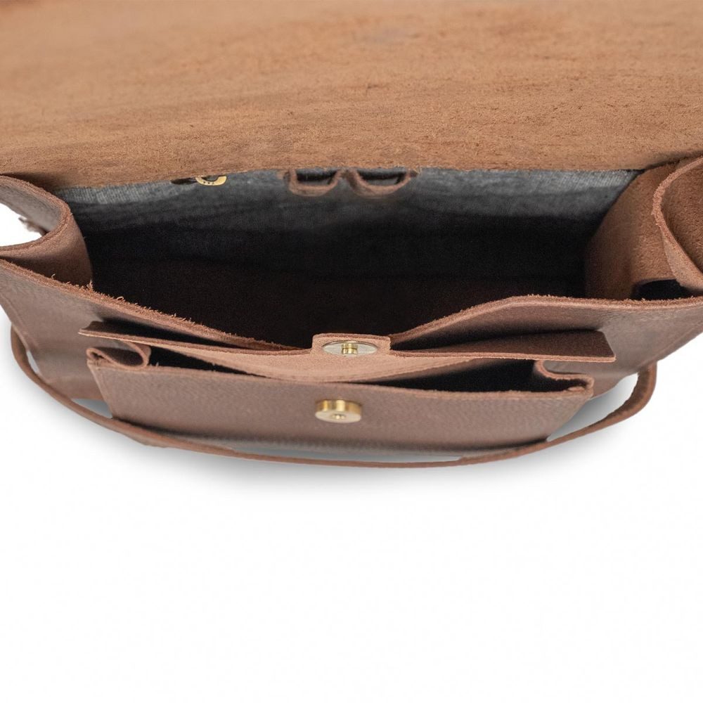 Jahn-Tasche Schultertasche Umhängetasche Gr. M, A4 Hoch-Format, Leder Braun, Jahn-Tasche 685