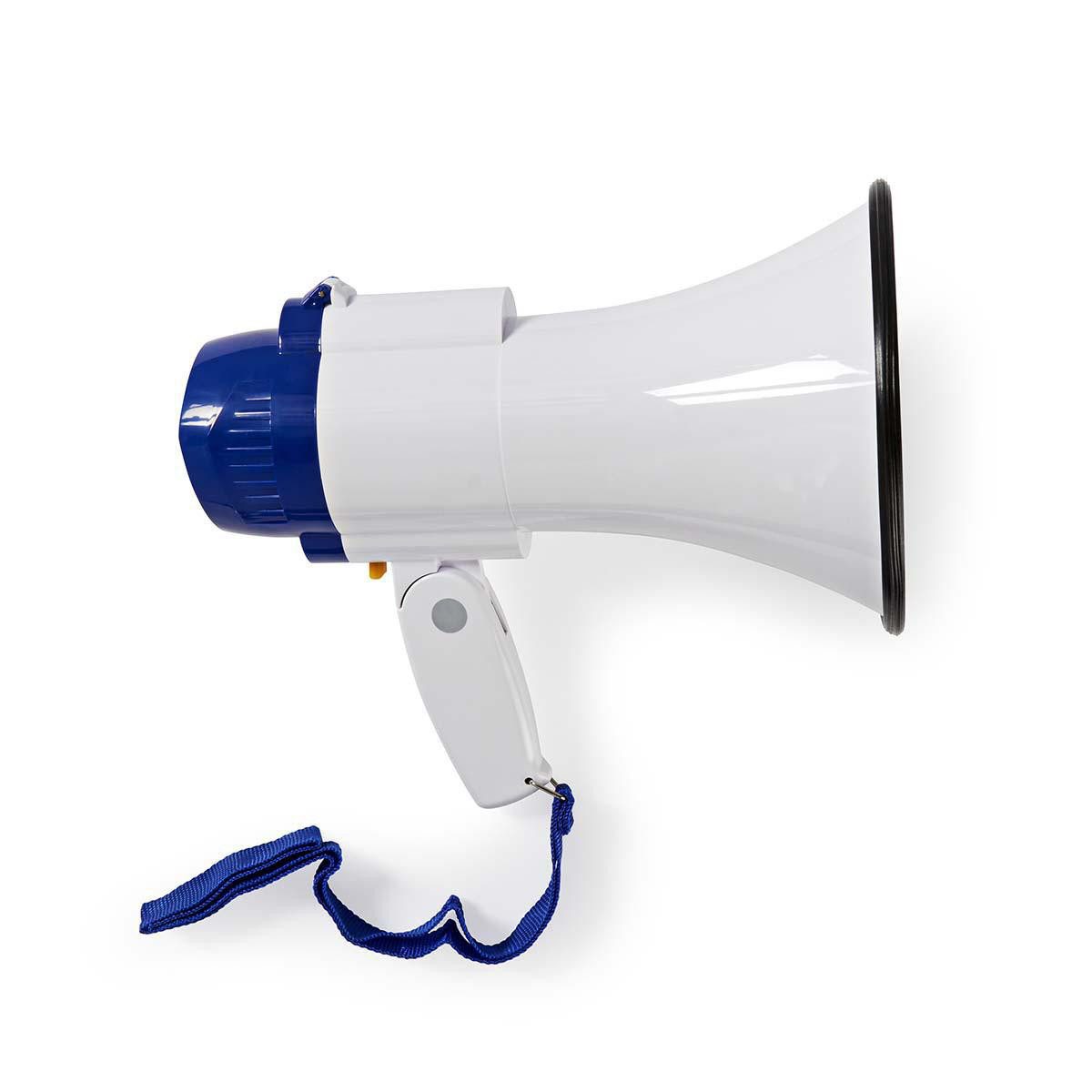 Nedis Megafon MEPH150WT, ABS,Gummi, (1-tlg), Reichweite 250 m, Lautstärkeregler 115 dB, Mikrofon, Sirene, Aufnahme
