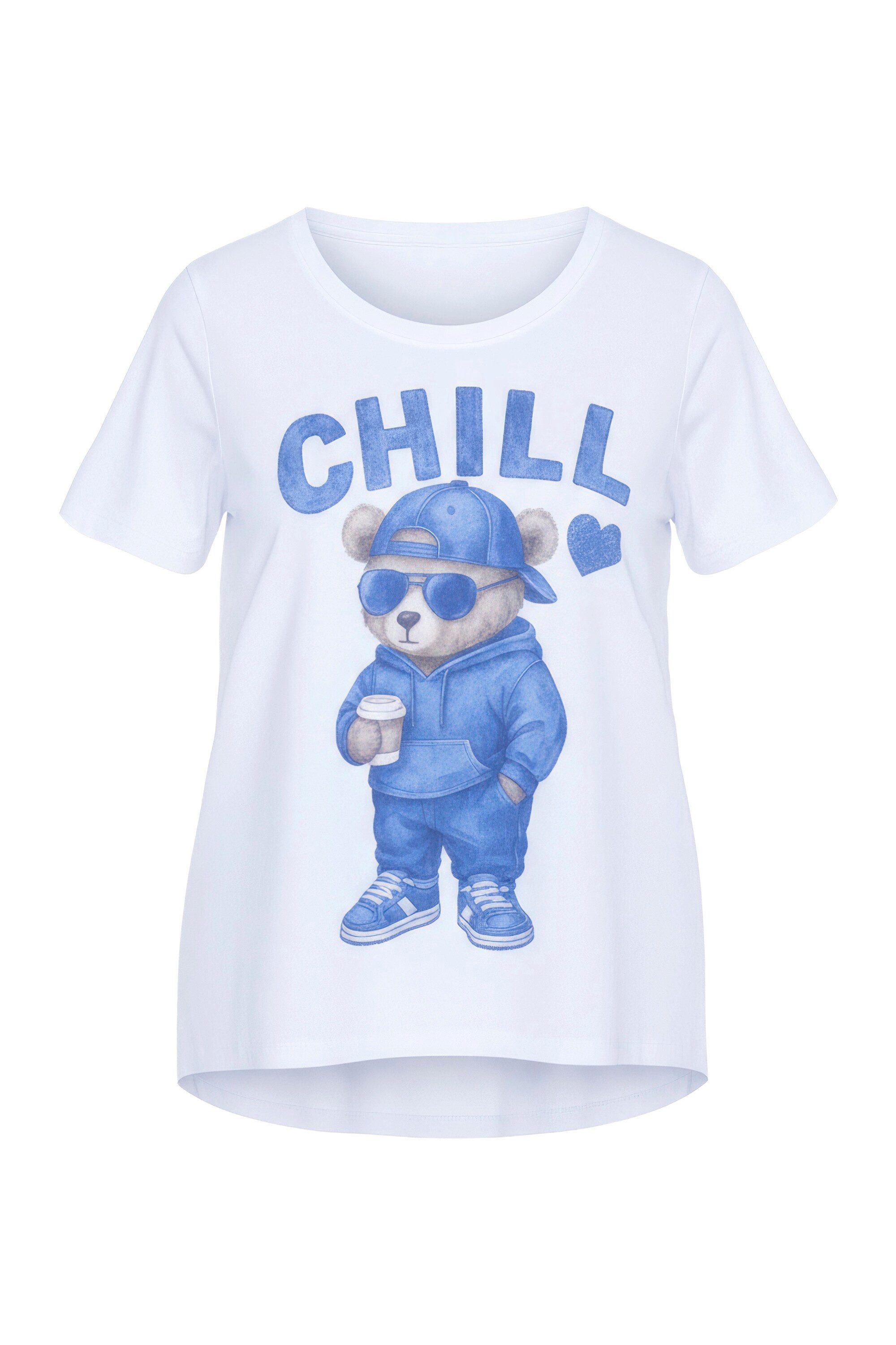 Angel of Style T-Shirt T-Shirt Teddy-Motiv Saum hinten länger günstig online kaufen