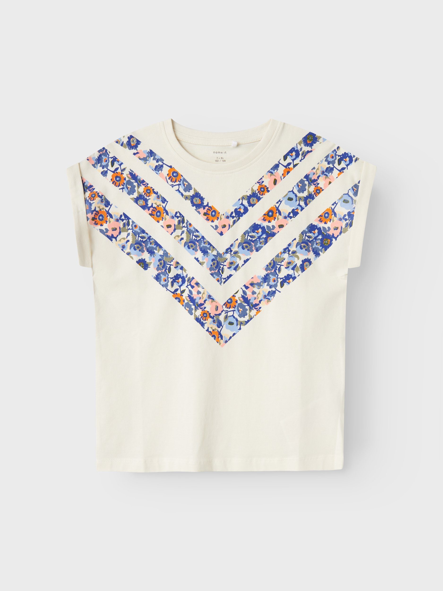 Name It NOOS Stream flowers Print:Blue PS Jet TOP NKFTINDA CAPSL T-Shirt