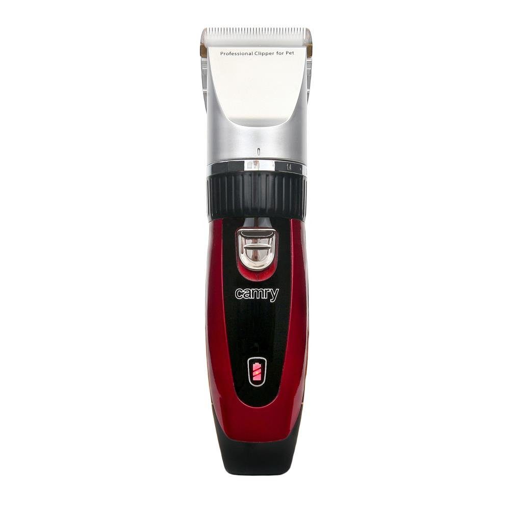 Camry Hundeschermaschine CR 2821 Tierhaarschneider Akku, Profi Schermaschine für Hunde, leise, Felltrimmer mit Keramikmesser, Titan-Schneidkopf, Ersatzakku, Schwarz
