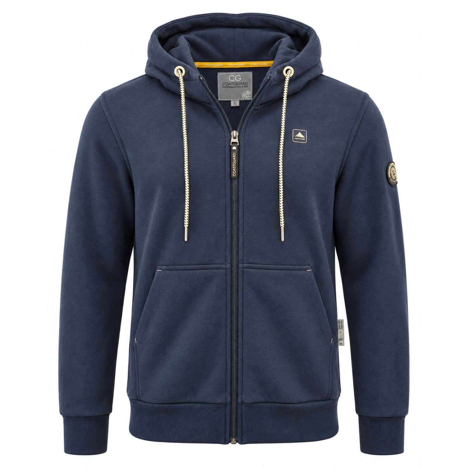 Coastguard Kapuzensweatjacke Herren Sweatjacke mit Kapuze - Hoodie Kapuzenjacke Freizeitjacke Print auf der Brust und Kapuze, Kängurutaschen, Kapuze mit Kordelz – Bild 2 von 5