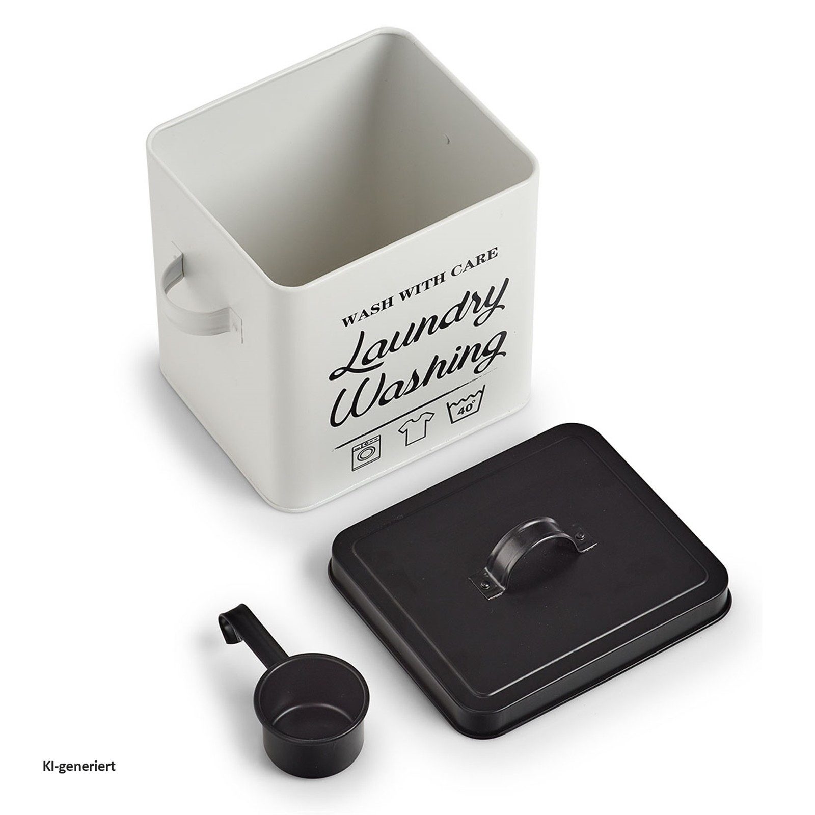 Zeller Present Aufbewahrungsbox Waschpulver-Box, Metall Laundry (Stück, 1 St., 1 Waschmittelbox)