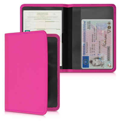 kwmobile Sleeve Fahrzeugschein Hülle mit Kartenfächern, Neopren Etui Tasche für Auto Zulassungsbescheinigung Führerschein Pink
