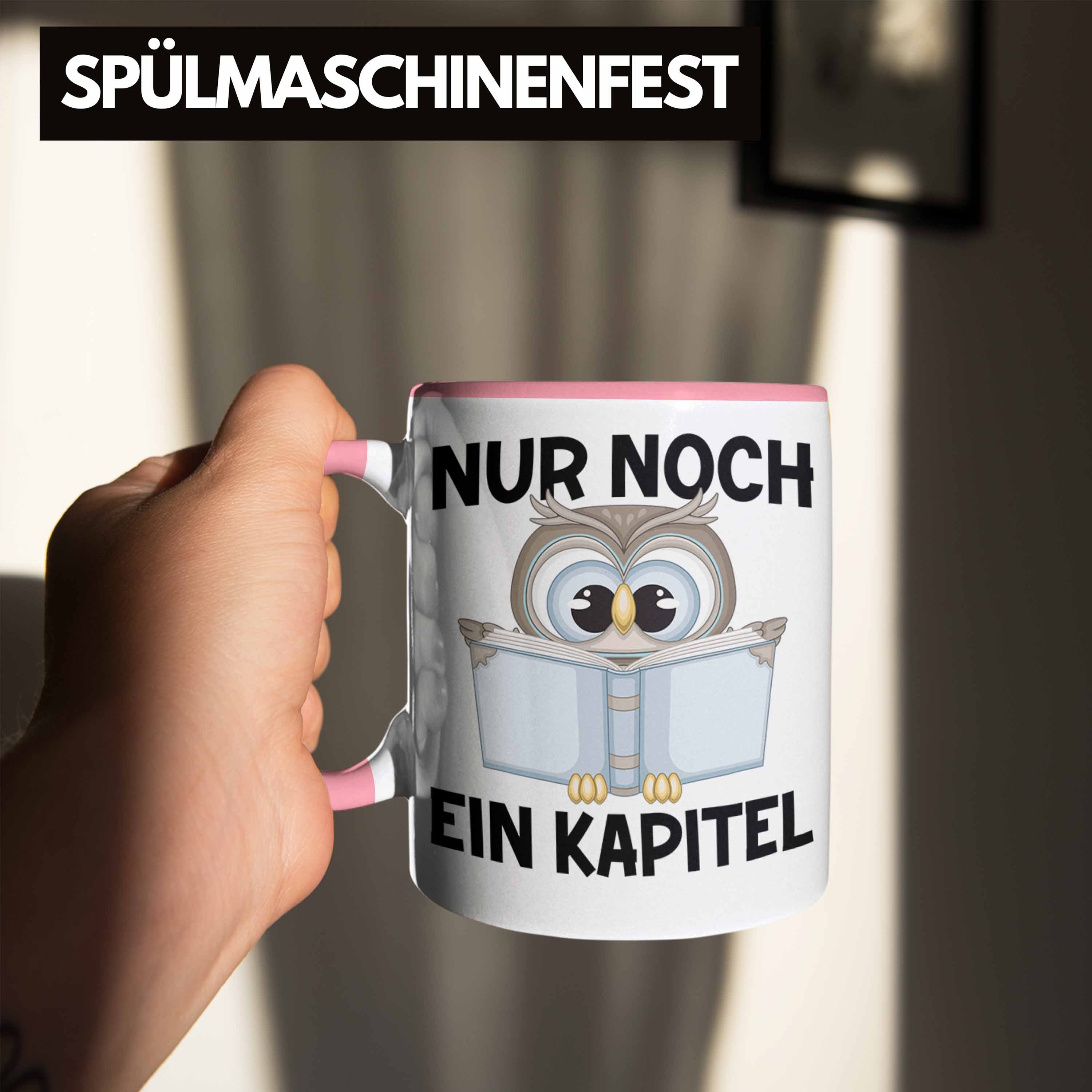 Leseratte Kaffeetasse Tasse Geschenkidee - Ein Leser Nur Buch Noch Spruch Bücherwurm mit Trendation Rosa Lesen Tasse Kapitel Trendation