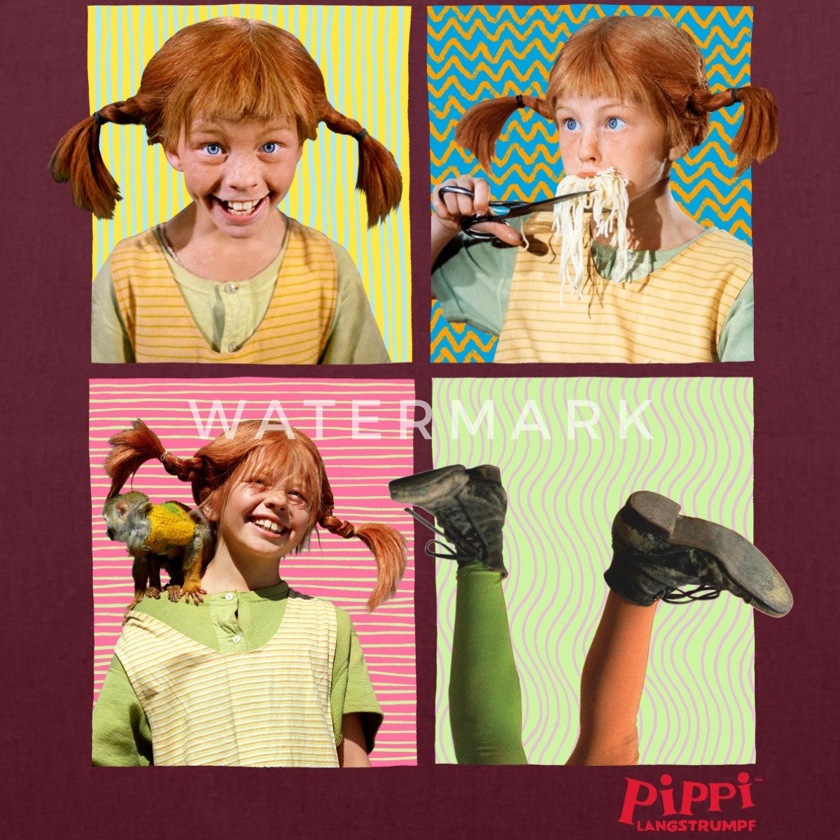 Spreadshirt Henkeltasche Pippi Langstrumpf Portraits Von günstig online kaufen