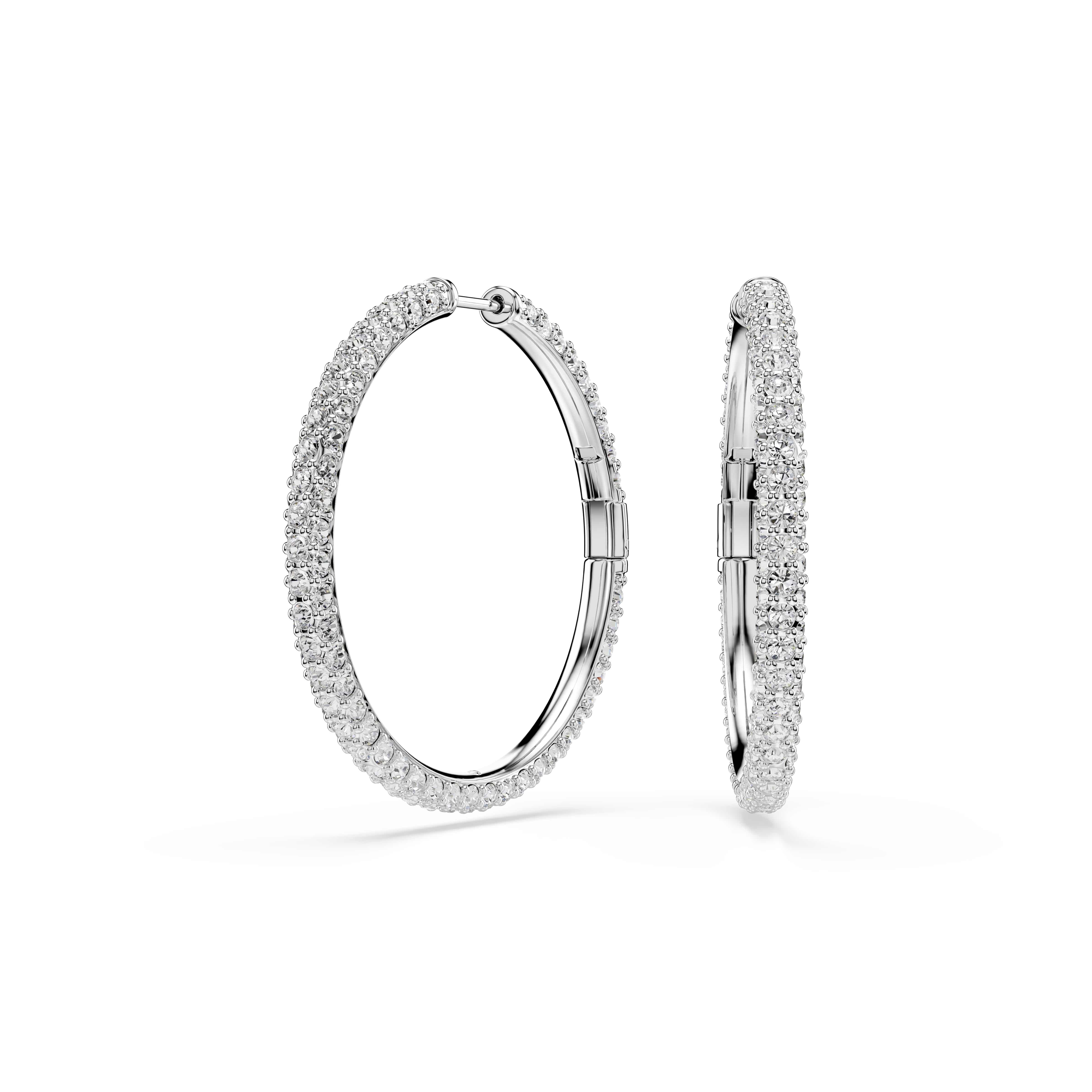 Swarovski Paar Creolen Schmuck Geschenk DEXTERA Ohrringe, mit Swarovski® Kristall – Bild 4 von 5