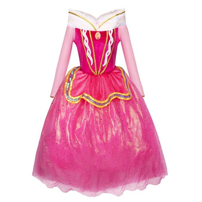 Katara Prinzessin-Kostüm Märchenkleid Kinderkostüm Dornröschen für Mädchen Dornröschen Kostüm Faschingskostüm Karnevalskostüm