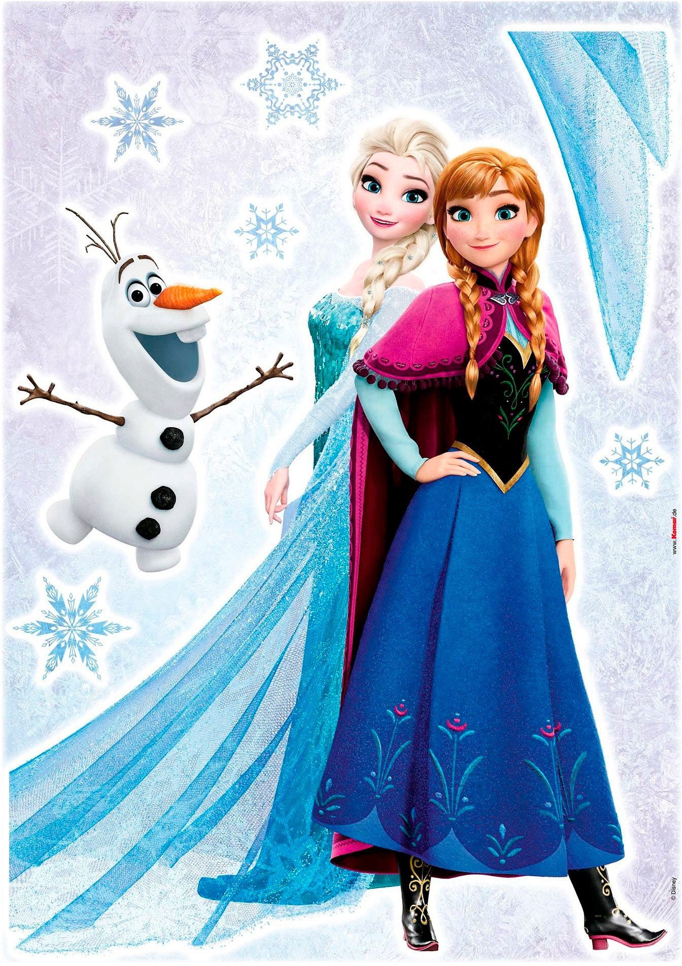 Komar Wandtattoo Frozen Sisters - Größe 50 x 70 cm (8 St), selbstklebend, Wandsticker, Kinderzimmer