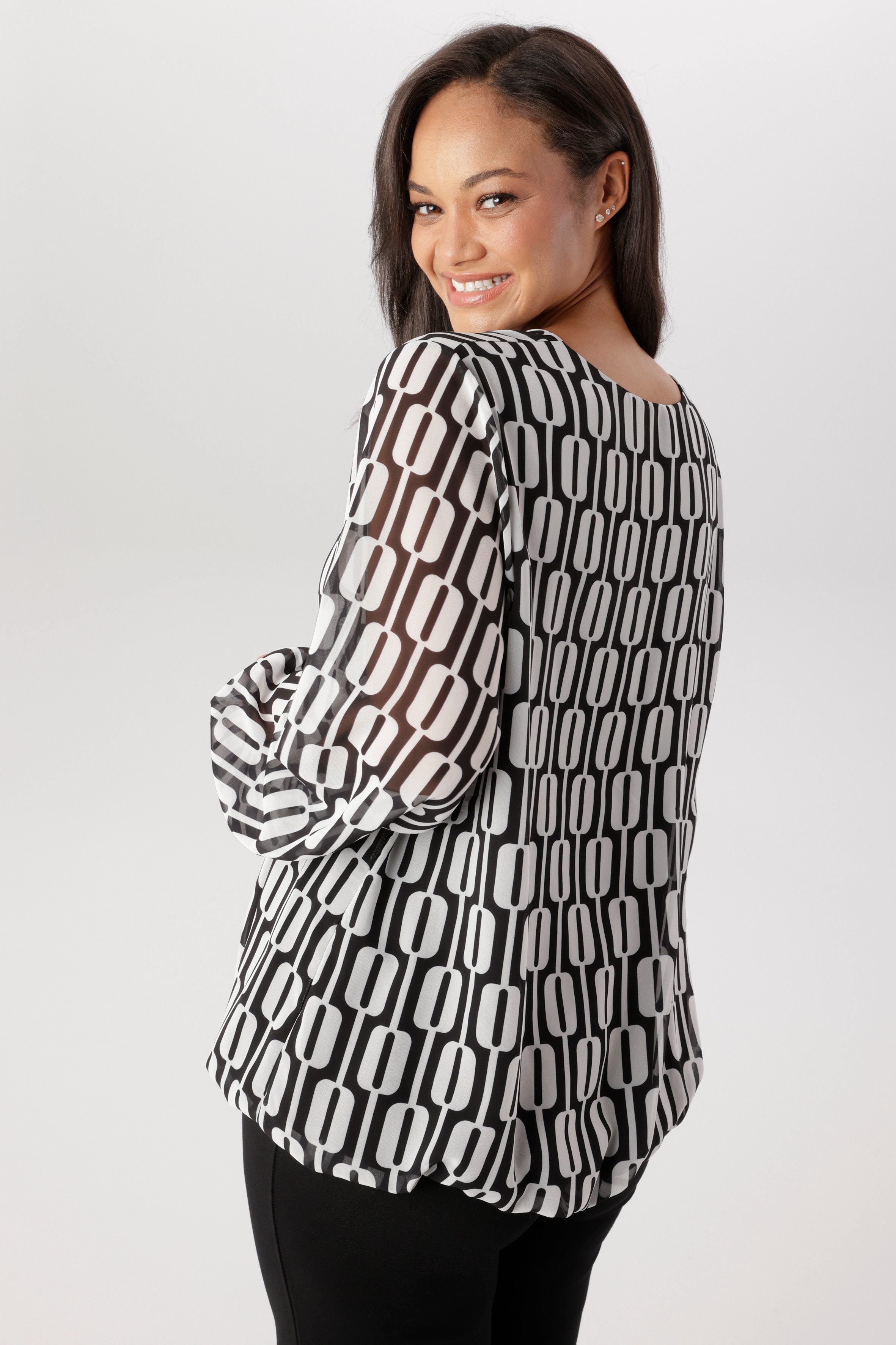 Aniston PLUS Schlupfbluse mit grafischen Druck