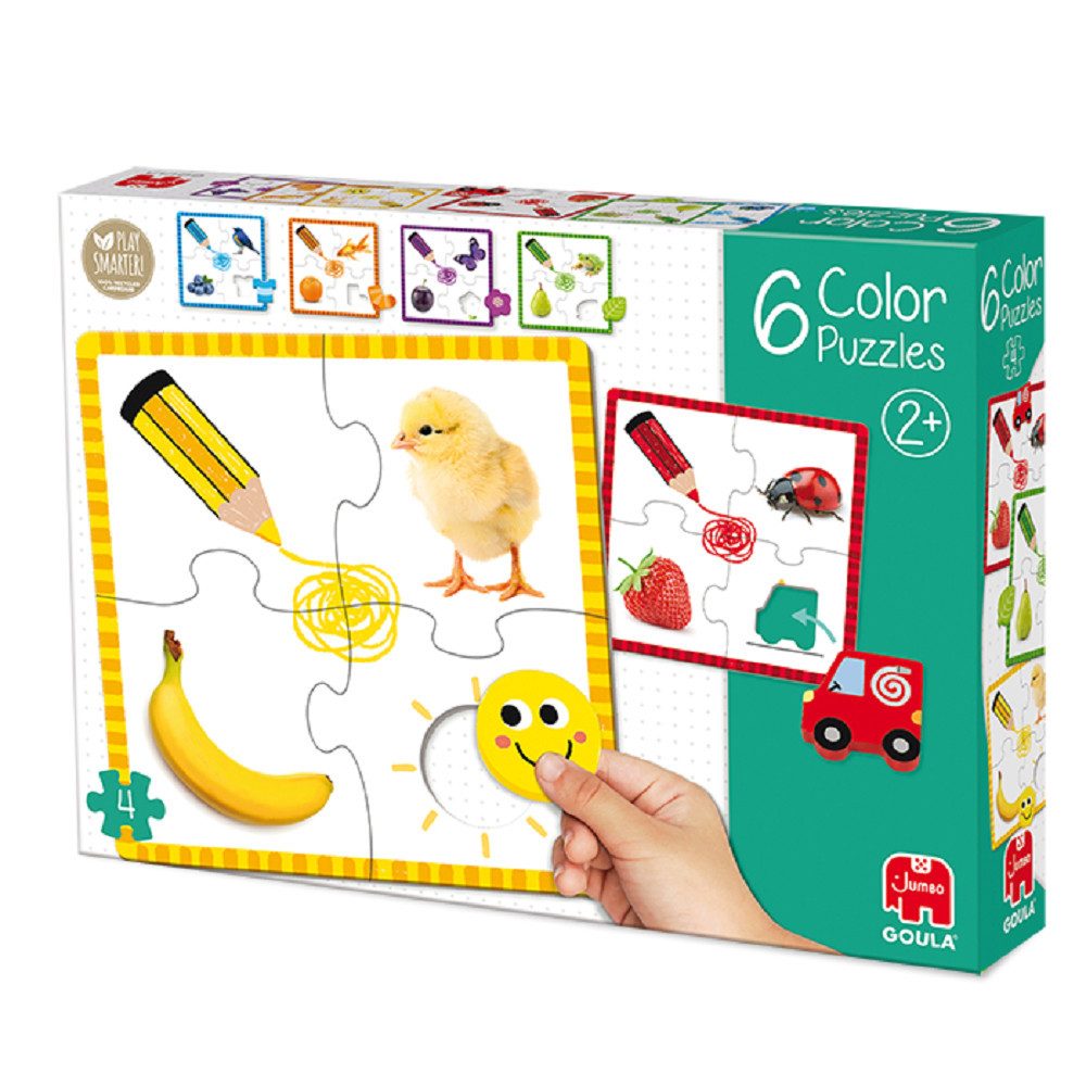 Goula Puzzle Goula 53475 6 Color Puzzles, 4 Puzzleteile, Made in Europe