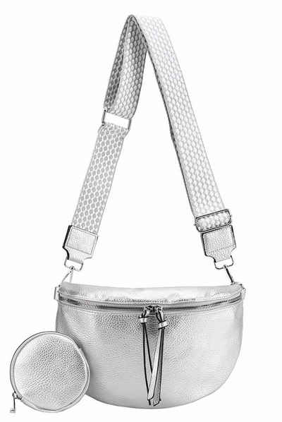 ITALYSHOP24 Bauchtasche Damen Gürteltasche Brusttasche CrossBody, Schultertasche, CrossOver, Umhängetasche, Hüfttasche