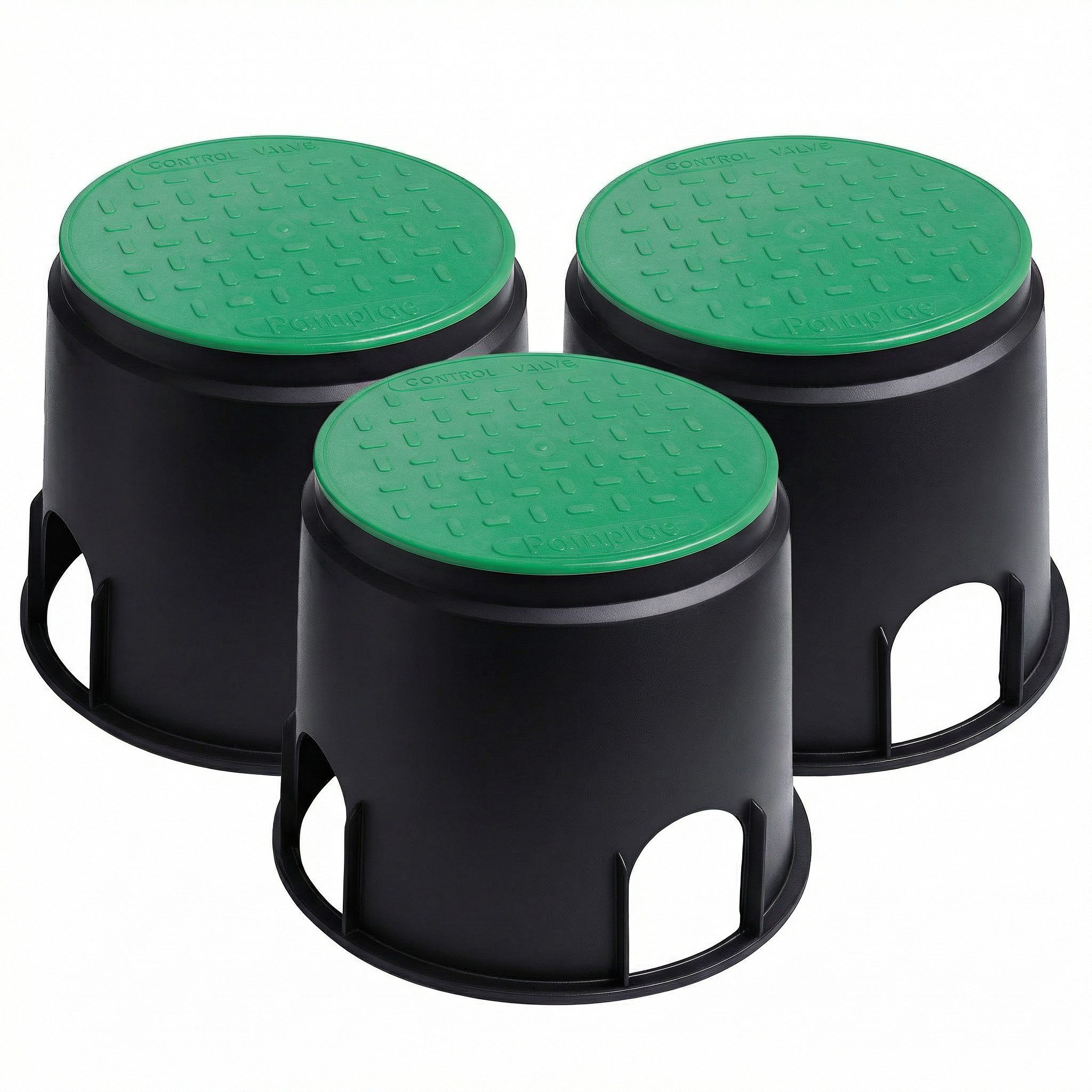 INTERGARDEN Bewässerungsventilbox 3er Set Bodeneinbaudose, 31x25,5cm, Bewässerung Garten, Ventilbox