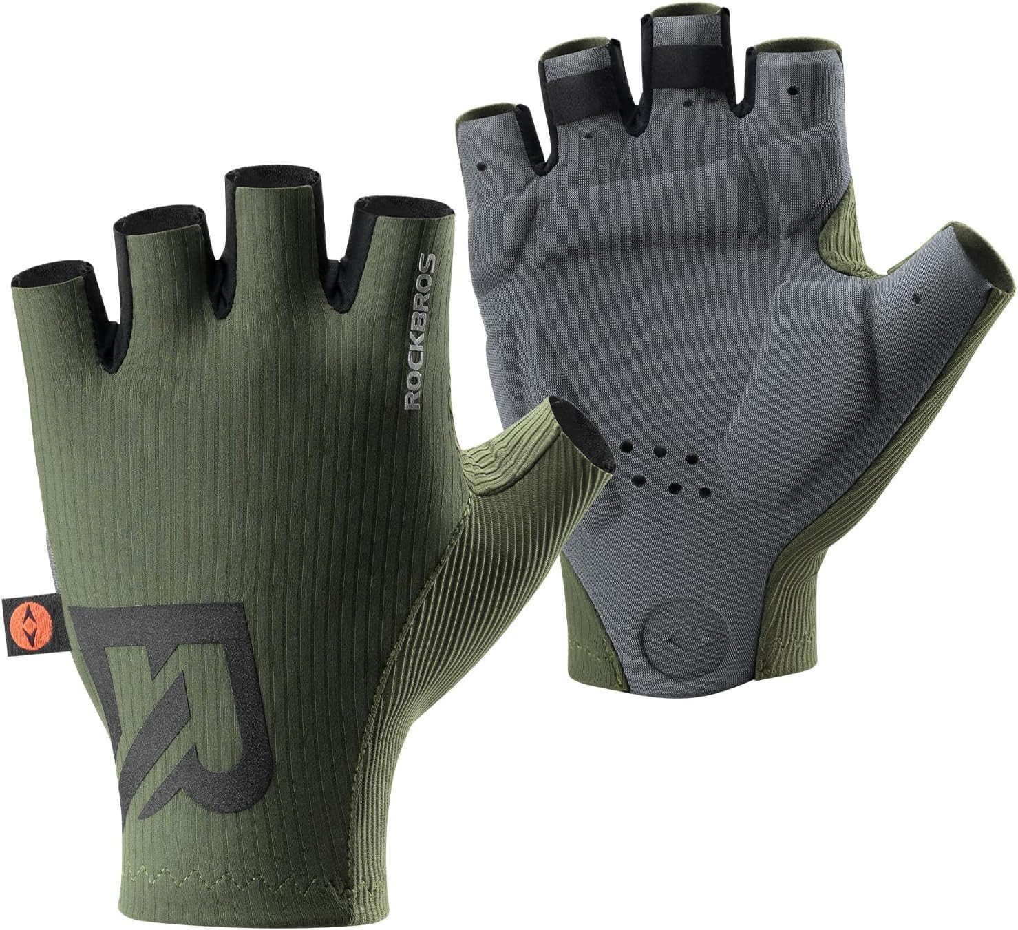ROCKBROS Fahrradhandschuhe Ergonomische rutschfeste fingerlose Radhandschuhe