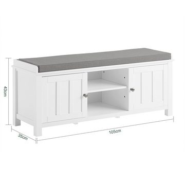 SoBuy Wandgarderobe FSR35-W+FRG282-W, Flurset Flurmöbel Schuhbank mit Sitzfläche Flurgarderobe