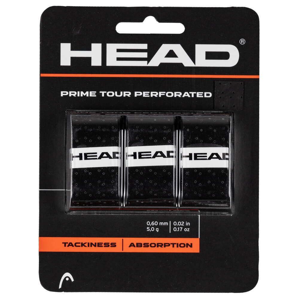 Head Griffband Overgrip Prime Tour Perforated 0.6 mm (Komfort, Griffigkeit) schwarz