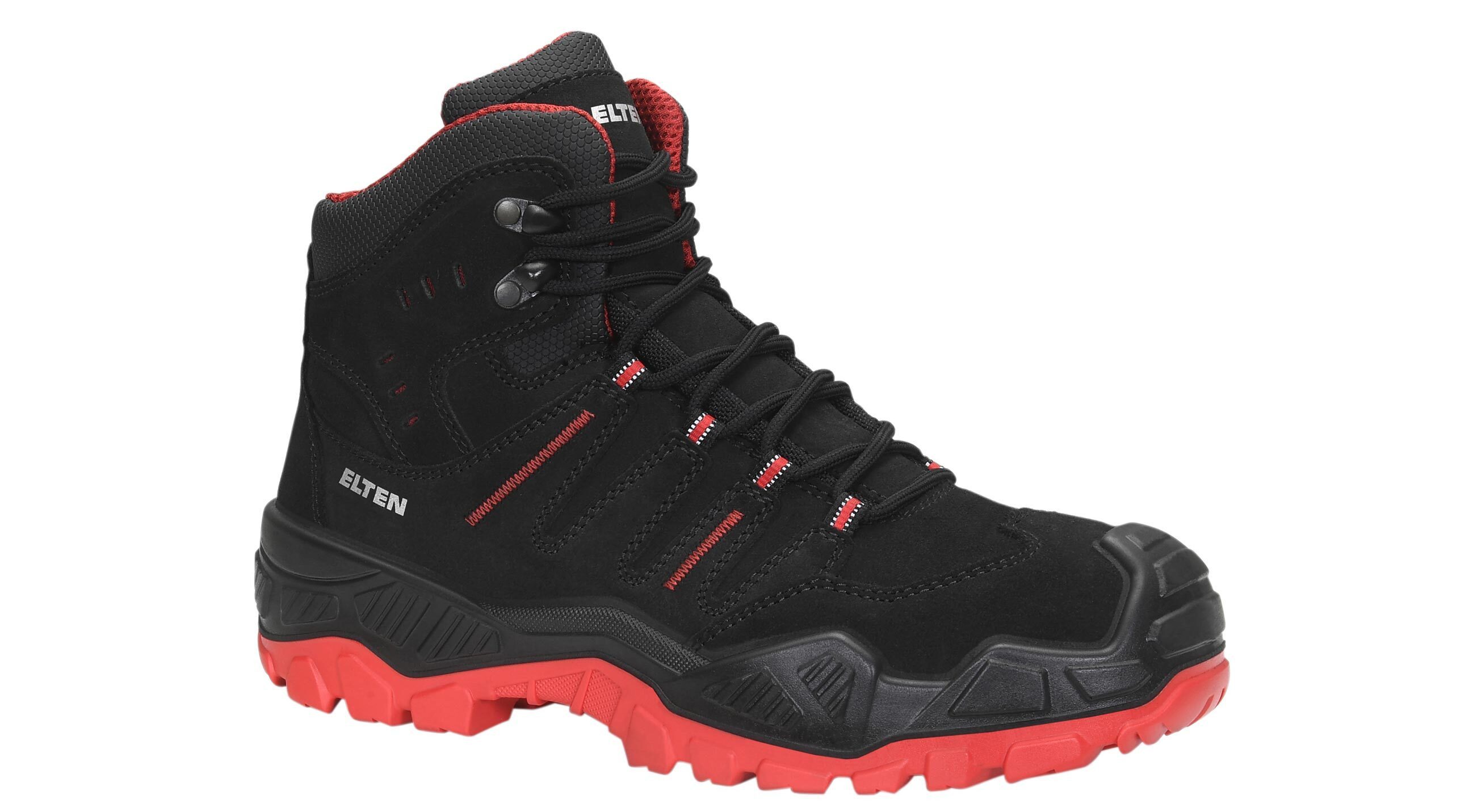 ELTEN QUENTIN black-red Mid ESD S3S Sicherheitsstiefel (Schuhkarton, Paar)