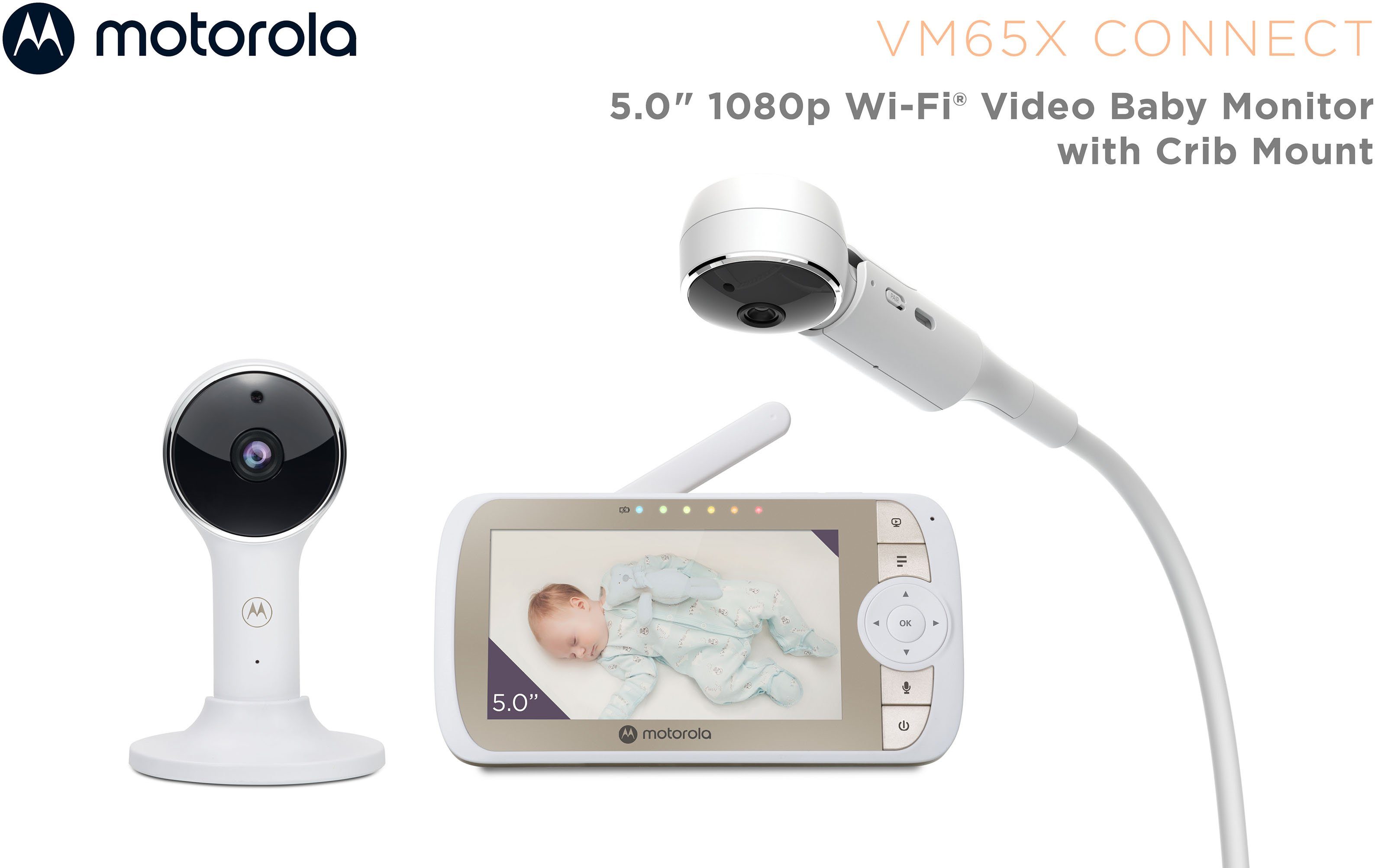 VM65X Motorola Krippenhalterung Connect Nursery mit WiFi, Video Babyphone