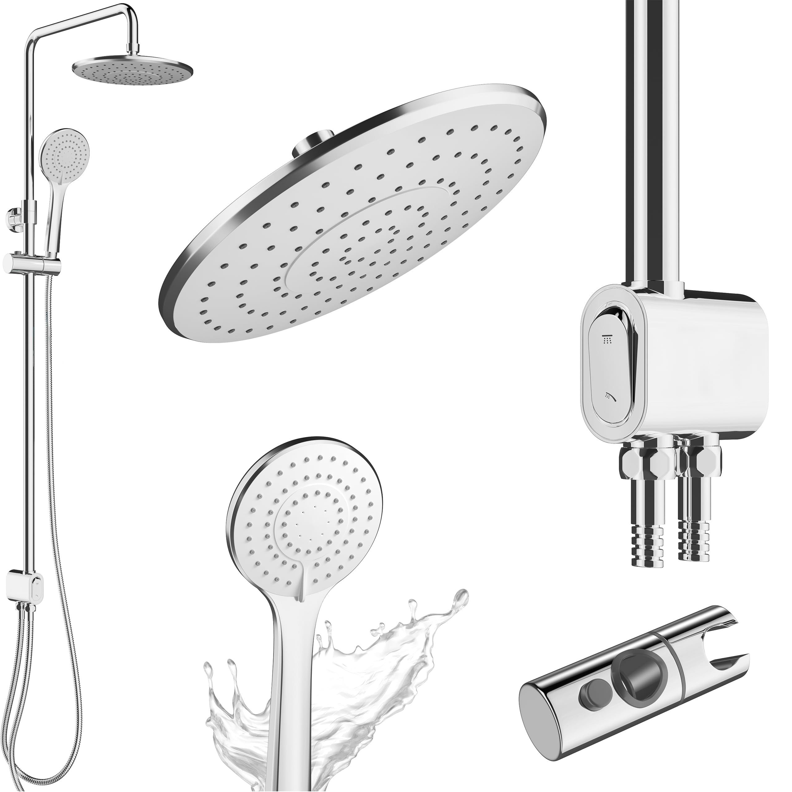 Laakfeld Duschsystem ohne Armatur Edelstahl rostfrei mit Druckknopf ohne Ar günstig online kaufen