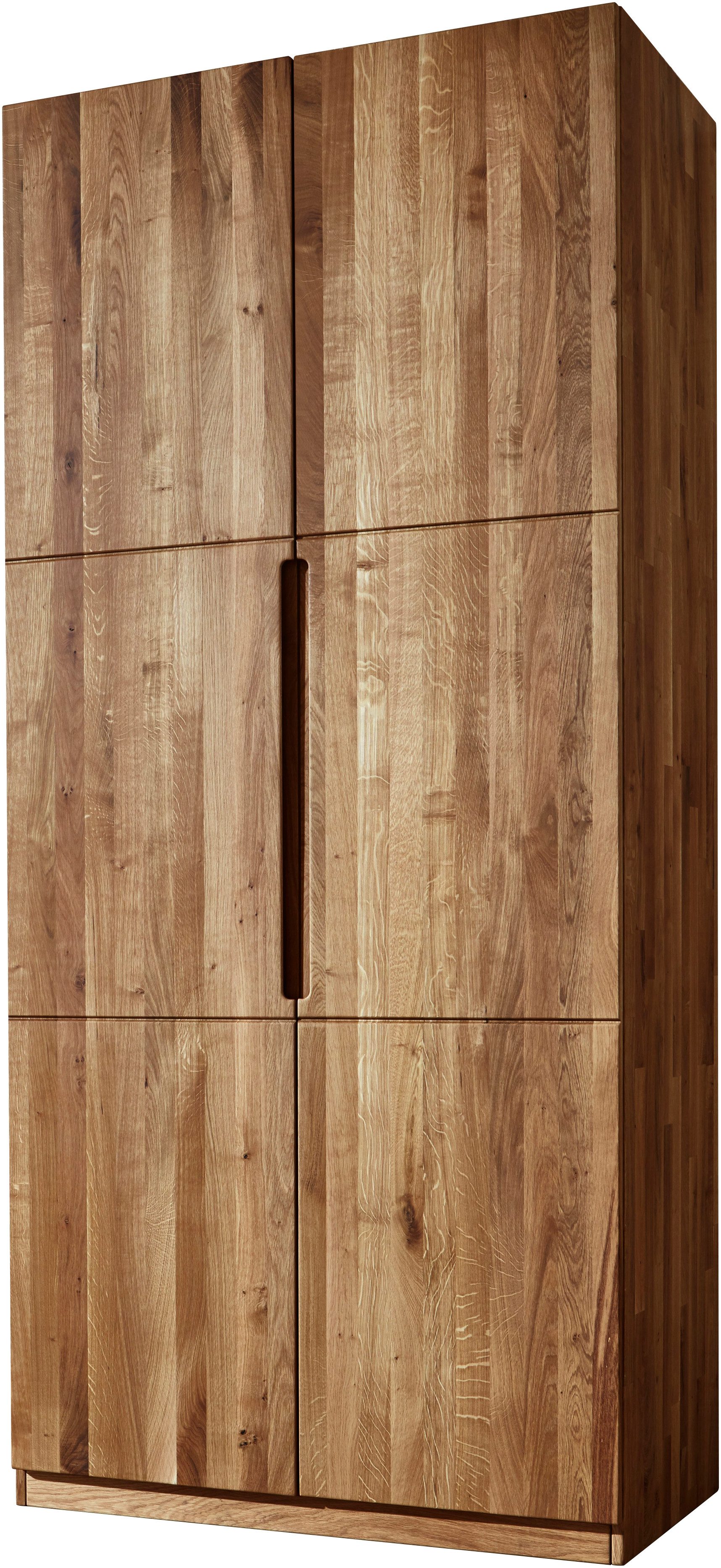 Home affaire Kleiderschrank Azelie, aus Wildeiche Massivholz-Kleiderschrank, im 50 cm Raster planbar