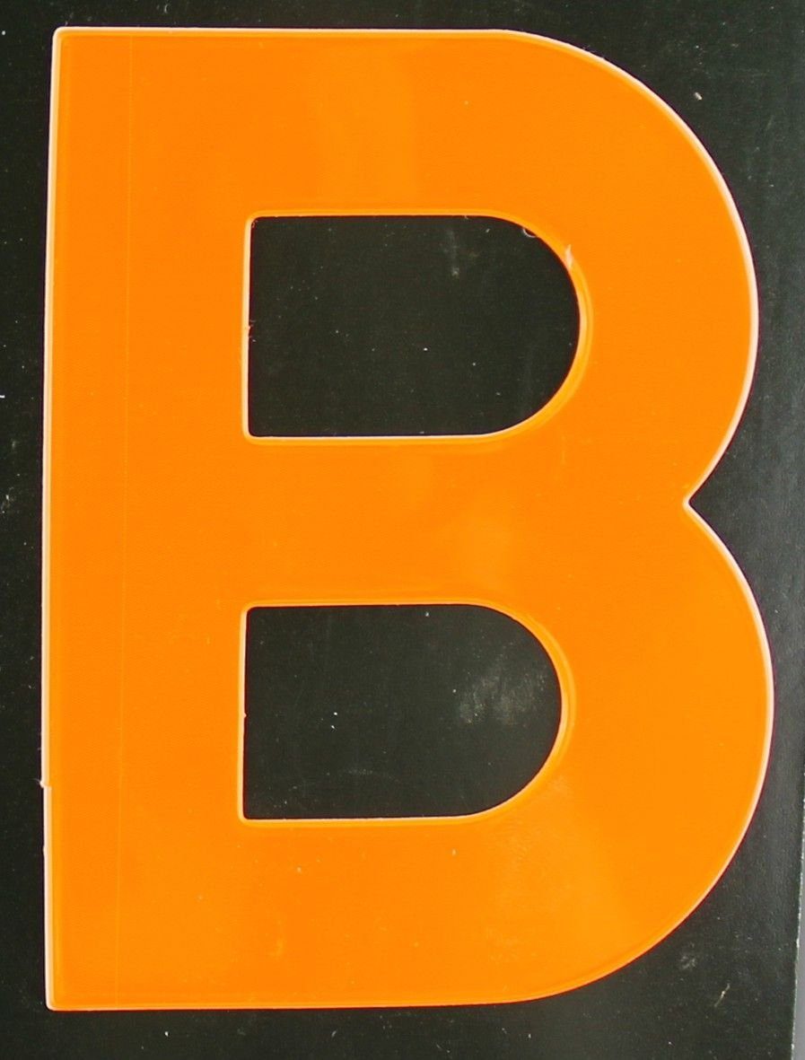 orange Hausnummer Aco Klebebuchstabe Reflektierender B Conacord B