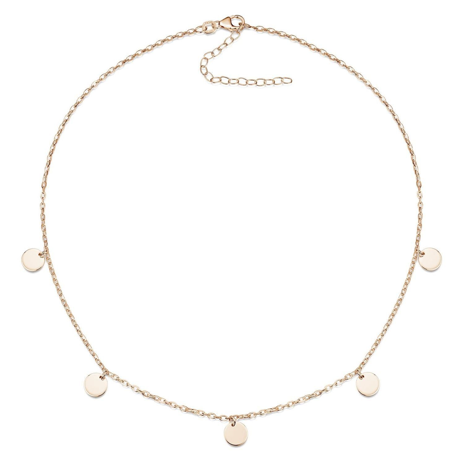 Collierkettchen Damen Rosegold Plättchen längenverstellbar CO-42