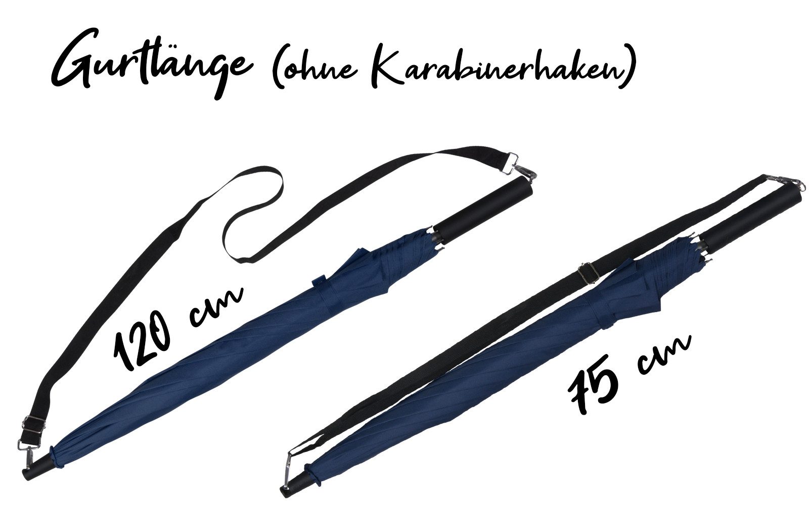 iX-brella Stockregenschirm Umhängeschirm mit längenverstellbarem Tragegurt, mit Auf-Automatik, in vielen Farben