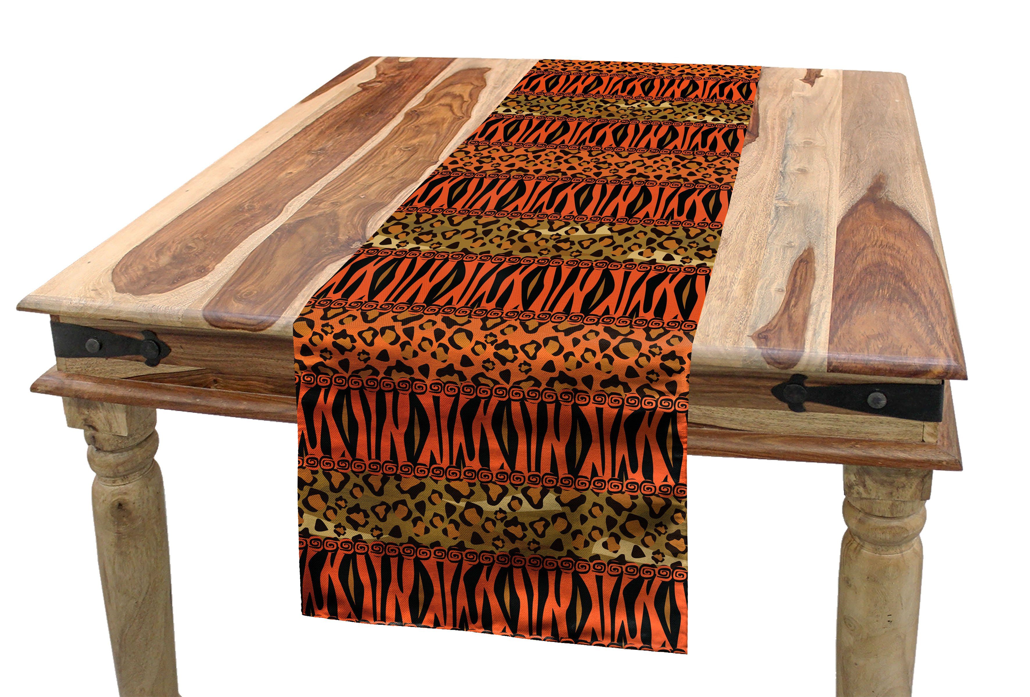 Abakuhaus Tischläufer Esszimmer Küche Rechteckiger Dekorativer Tischläufer, afrikanisch Leopard Cheetah Haut