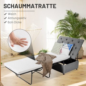 COSTWAY Schlafsofa, mit Bettfunktion, Gästebett klappbar 182x78cm, Matratze