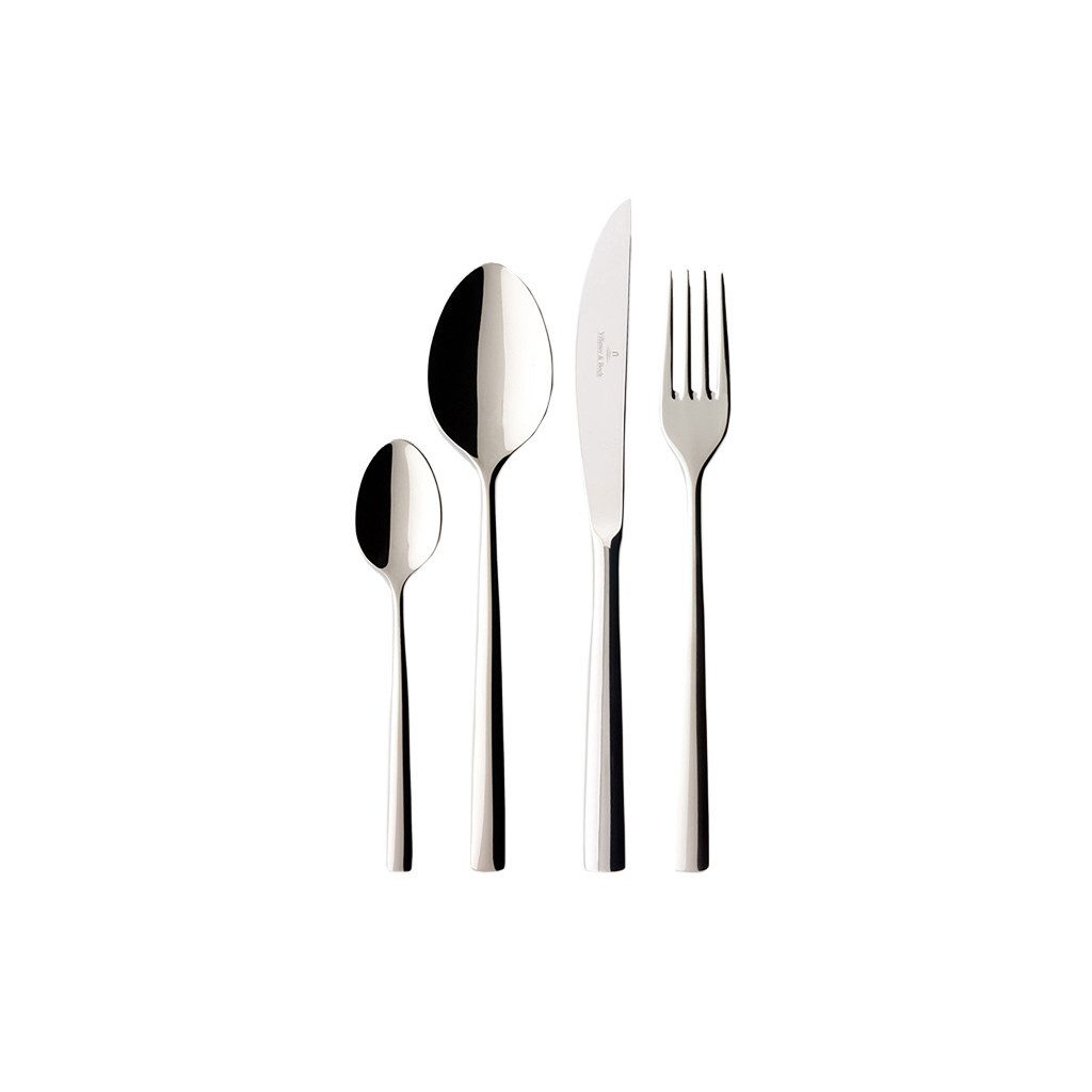 Villeroy & Boch Besteck-Set Piemont Tafelbesteck 4-teilig (4-tlg), 1 Personen, Edelstahl, Edelstahl, 4 Stck, spülmaschinenfest