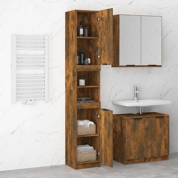 vidaXL Fächerschrank Badschrank Räuchereiche 32x34x188,5 cm Holzwerkstoff (1-St)