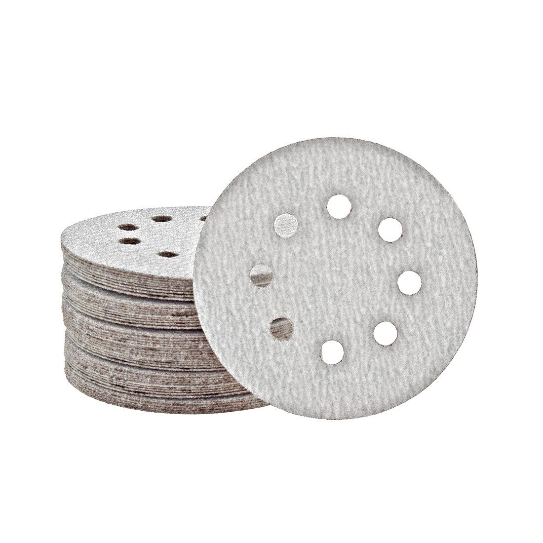MioTools Schleifscheibe Ø 125 mm 8-Loch Klett-Schleifscheiben für Exzenterschleifer, Normalkorund, 50 Stk., K40