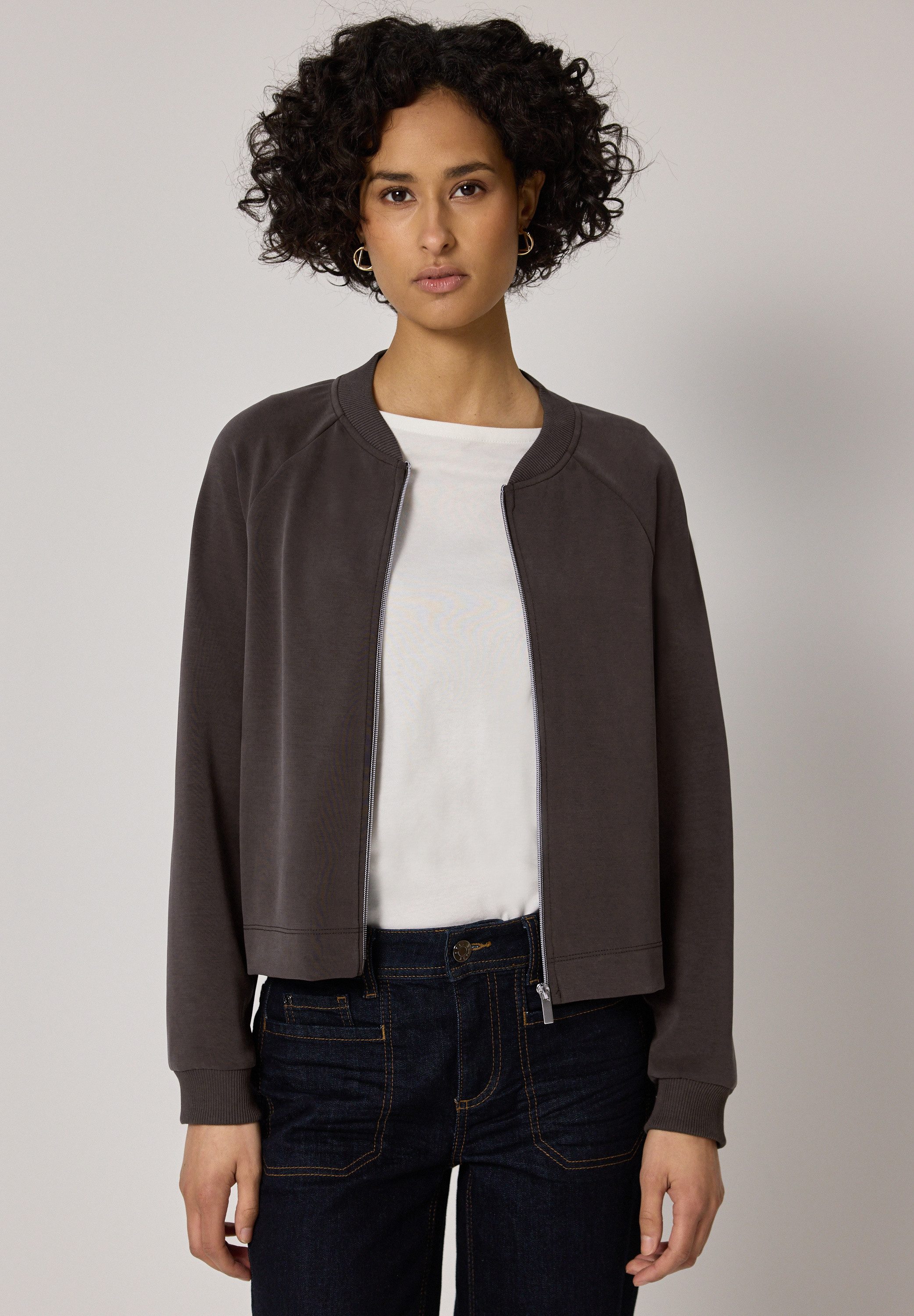 STREET ONE Cardigan aus elastischem Materialmix